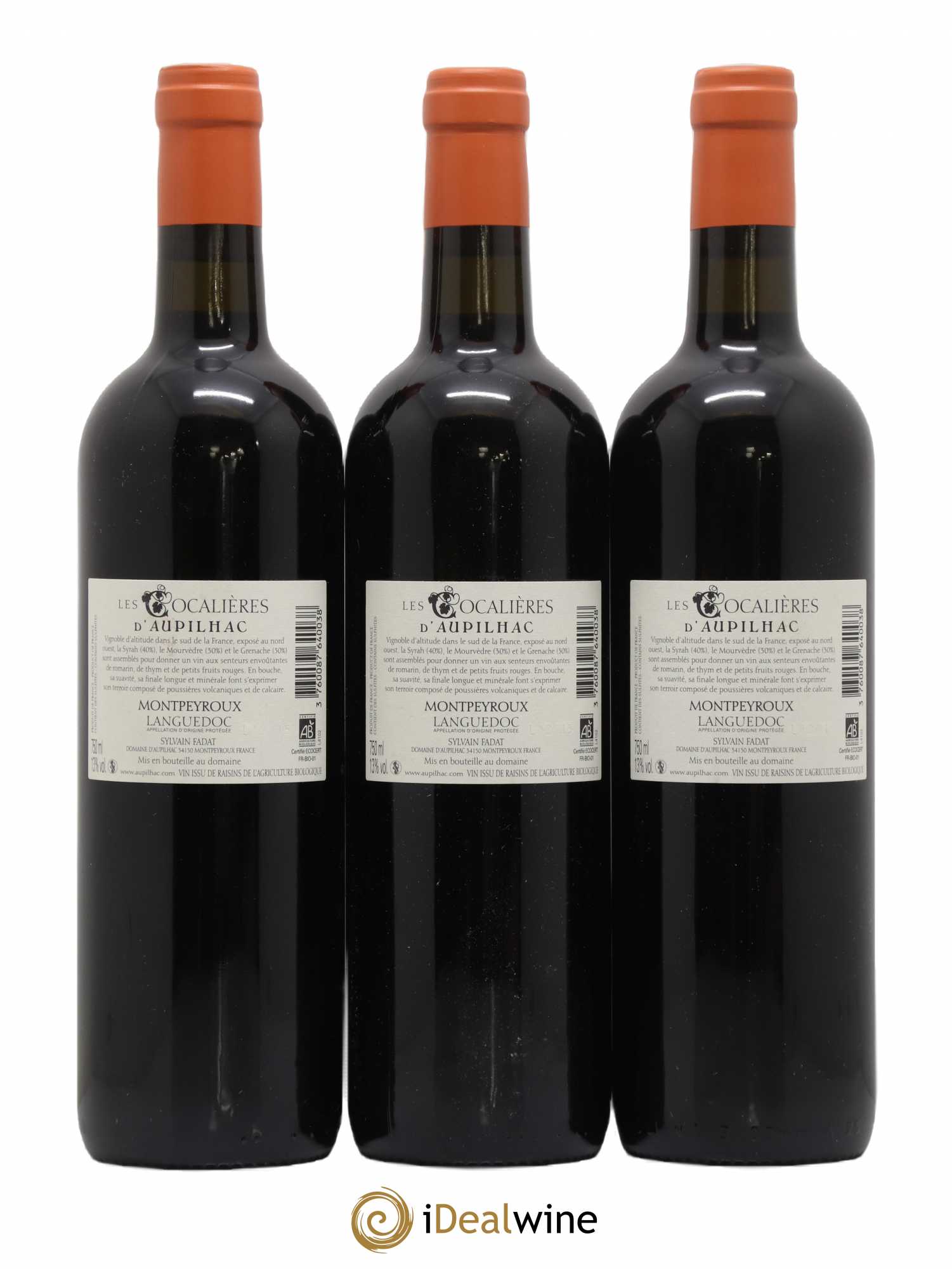 Languedoc Montpeyroux Aupilhac (Domaine d') Les Cocalières Sylvain Fadat 2013 - Lot de 3 bouteilles - 1