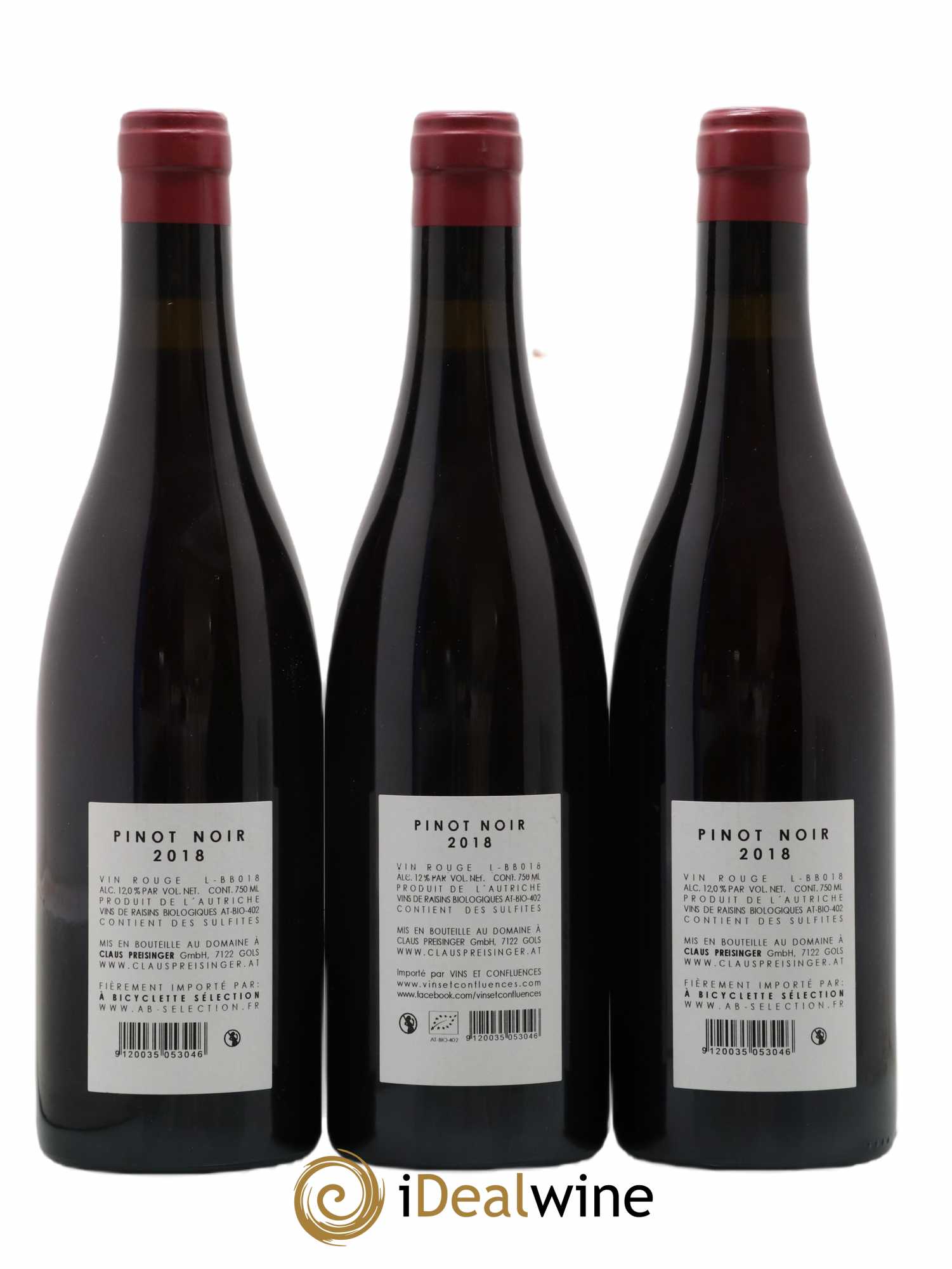 Autriche Claus Preisinger Pinot Noir 2018 - Lot de 3 bouteilles - 1