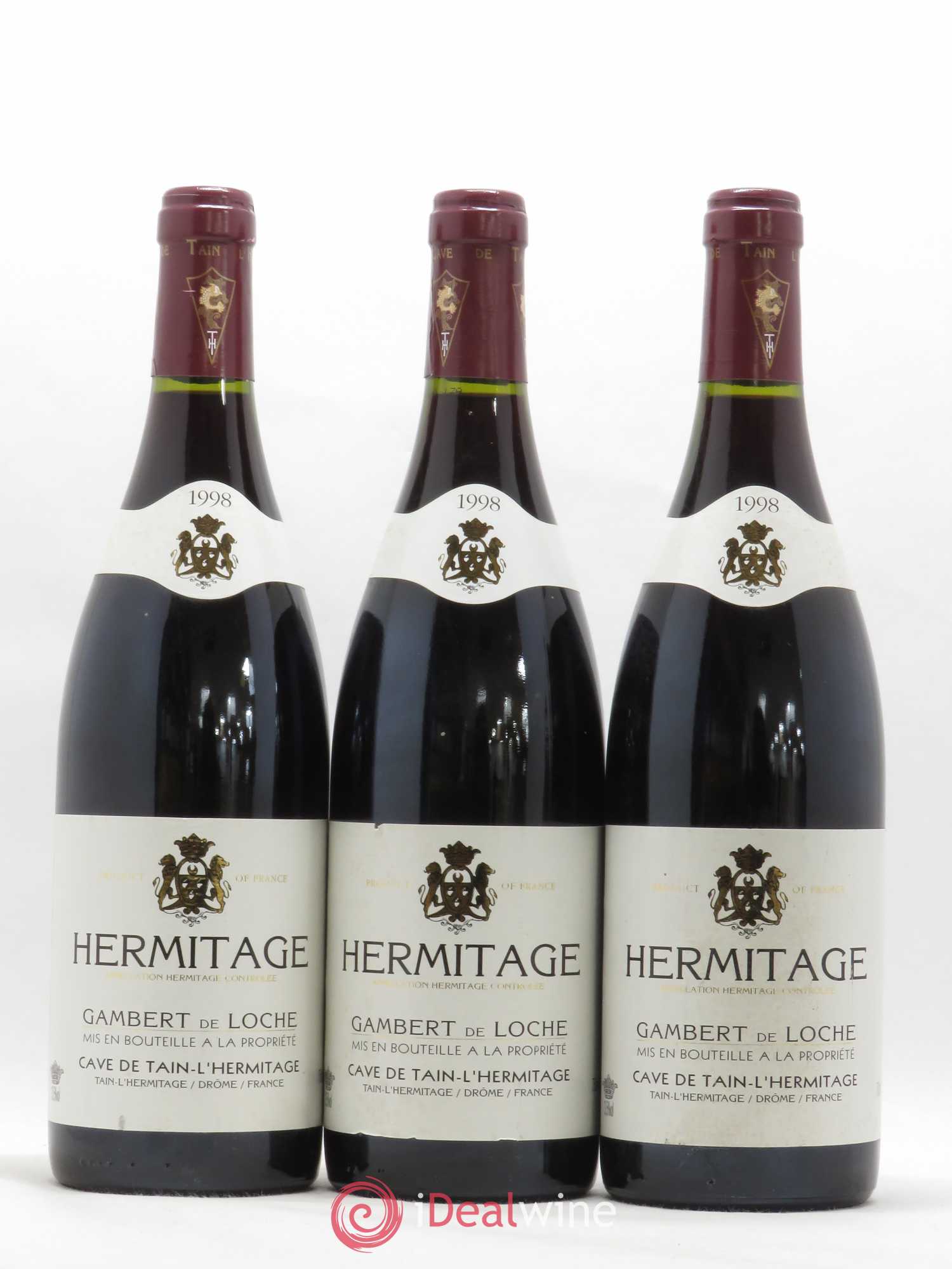 Hermitage Gambert de Loche Cave de Tain 1998 - Lot de 3 bouteilles - 0