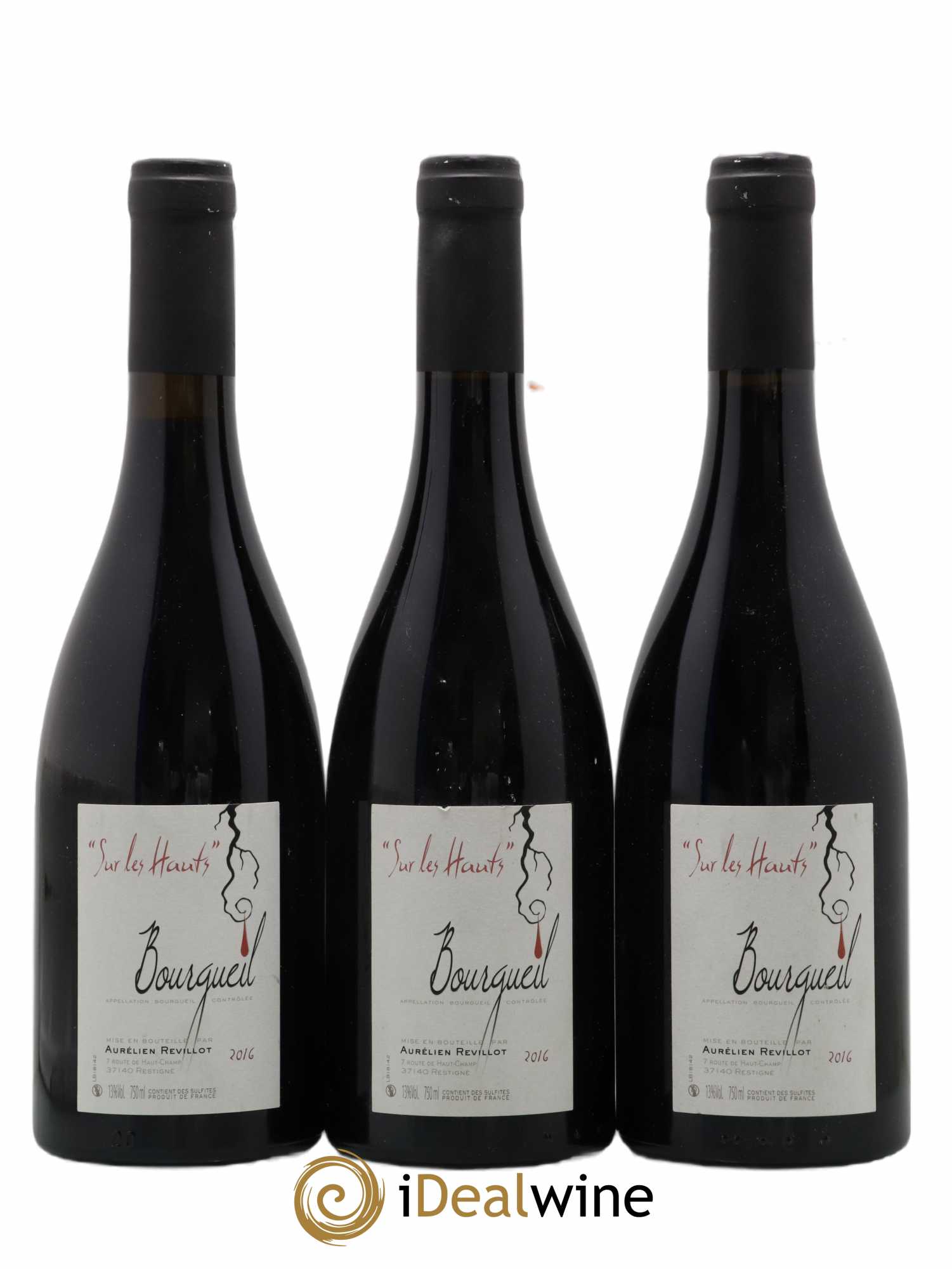 Bourgueil Sur Les Hauts Aurelien Revillot 2016 - Posten von 3 Flaschen - 0