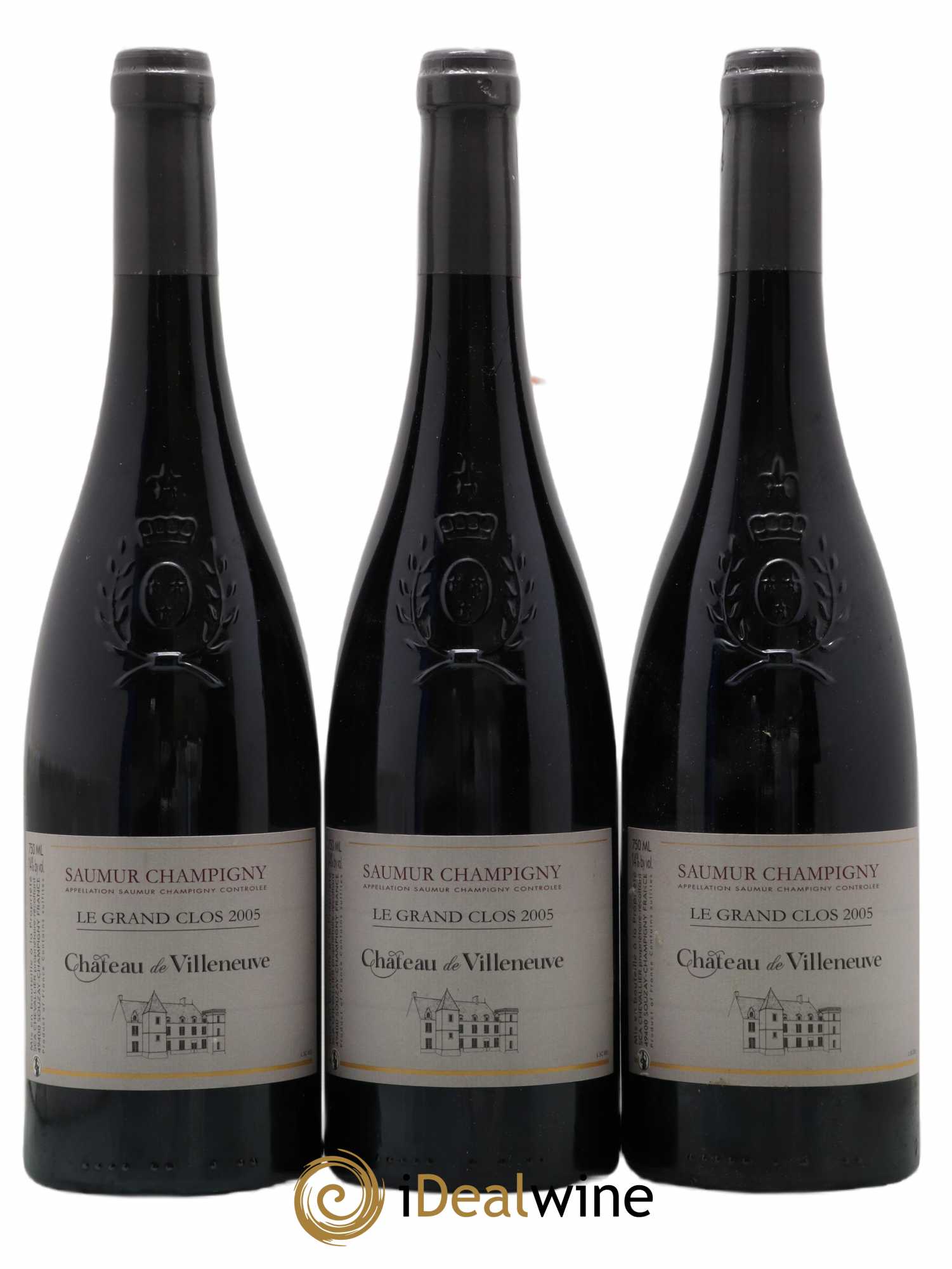 Saumur-Champigny Le Grand Clos Château de Villeneuve 2005 - Lot de 3 bouteilles - 0