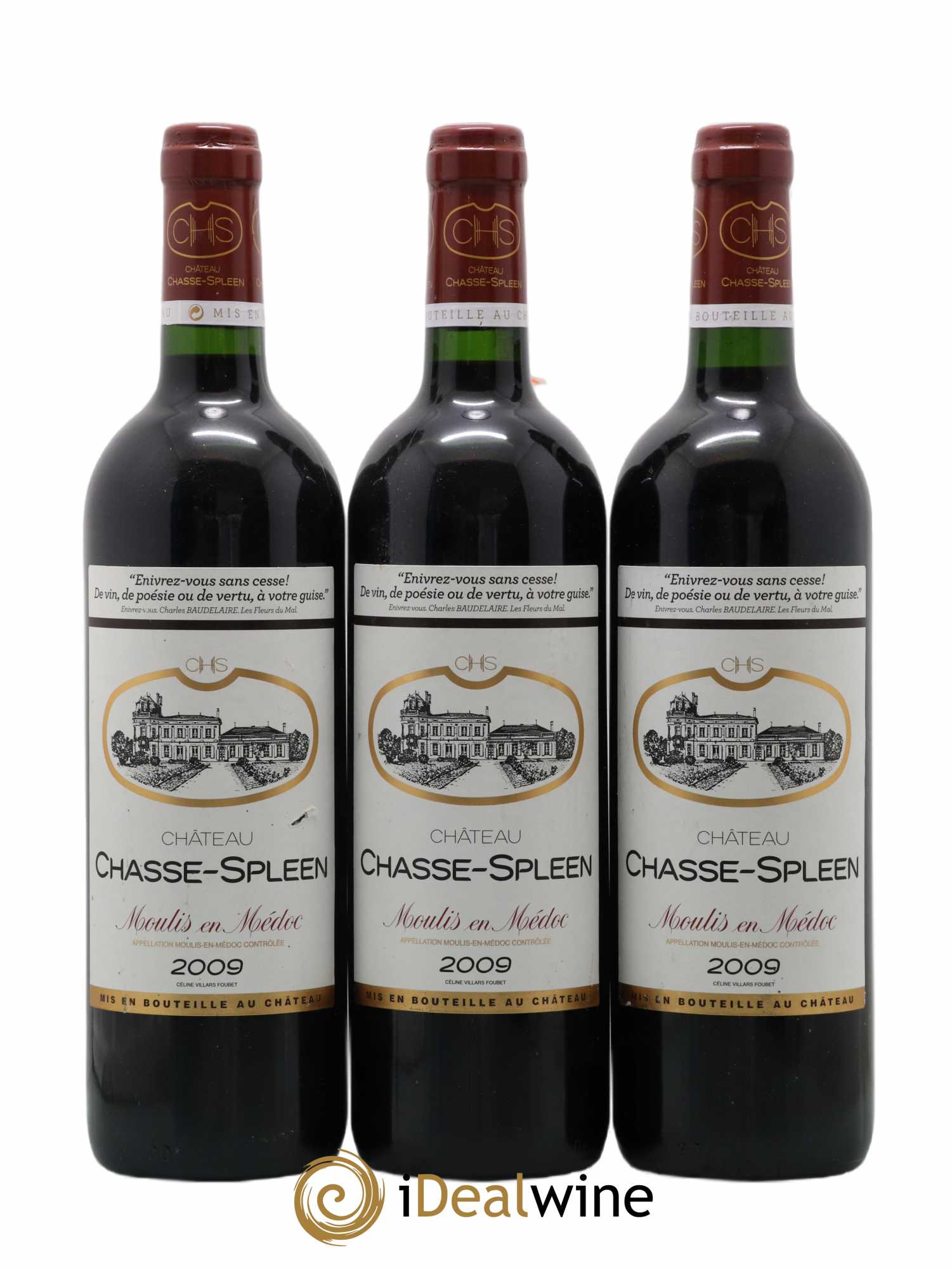 Château Chasse Spleen 2009 - Lot de 3 bouteilles - 0