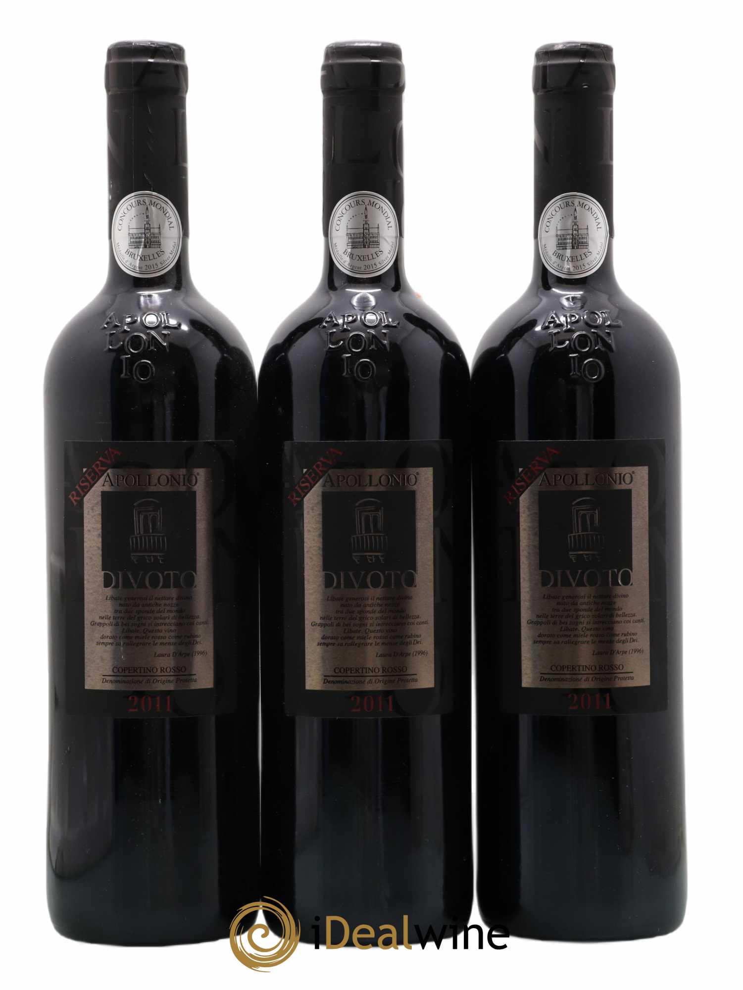 Italie Riserva Copertino Apollonio Divoto (ohne Mindestpreis) 2011 - Posten von 3 Flaschen - 0