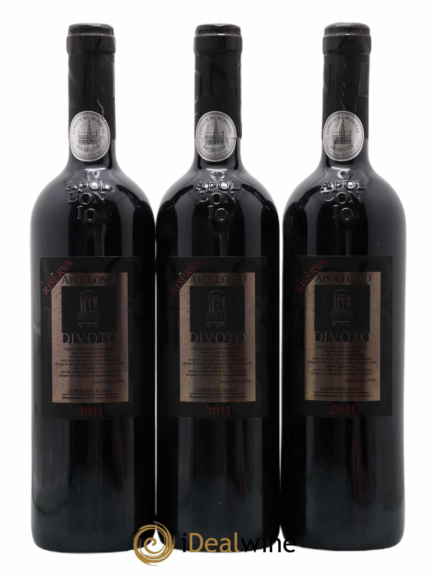 Italie Riserva Copertino Apollonio Divoto 2011 - Posten von 3 Flaschen - 0