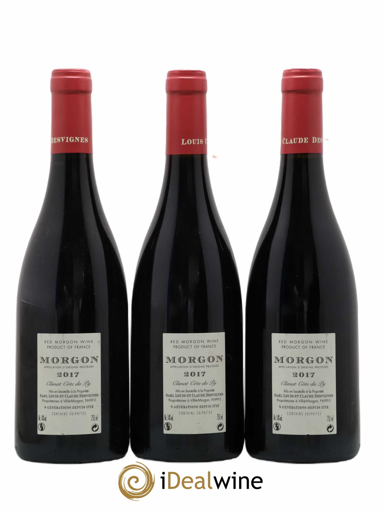 Morgon Côte du Py Louis-Claude Desvignes 2017 - Lot de 3 bouteilles - 1