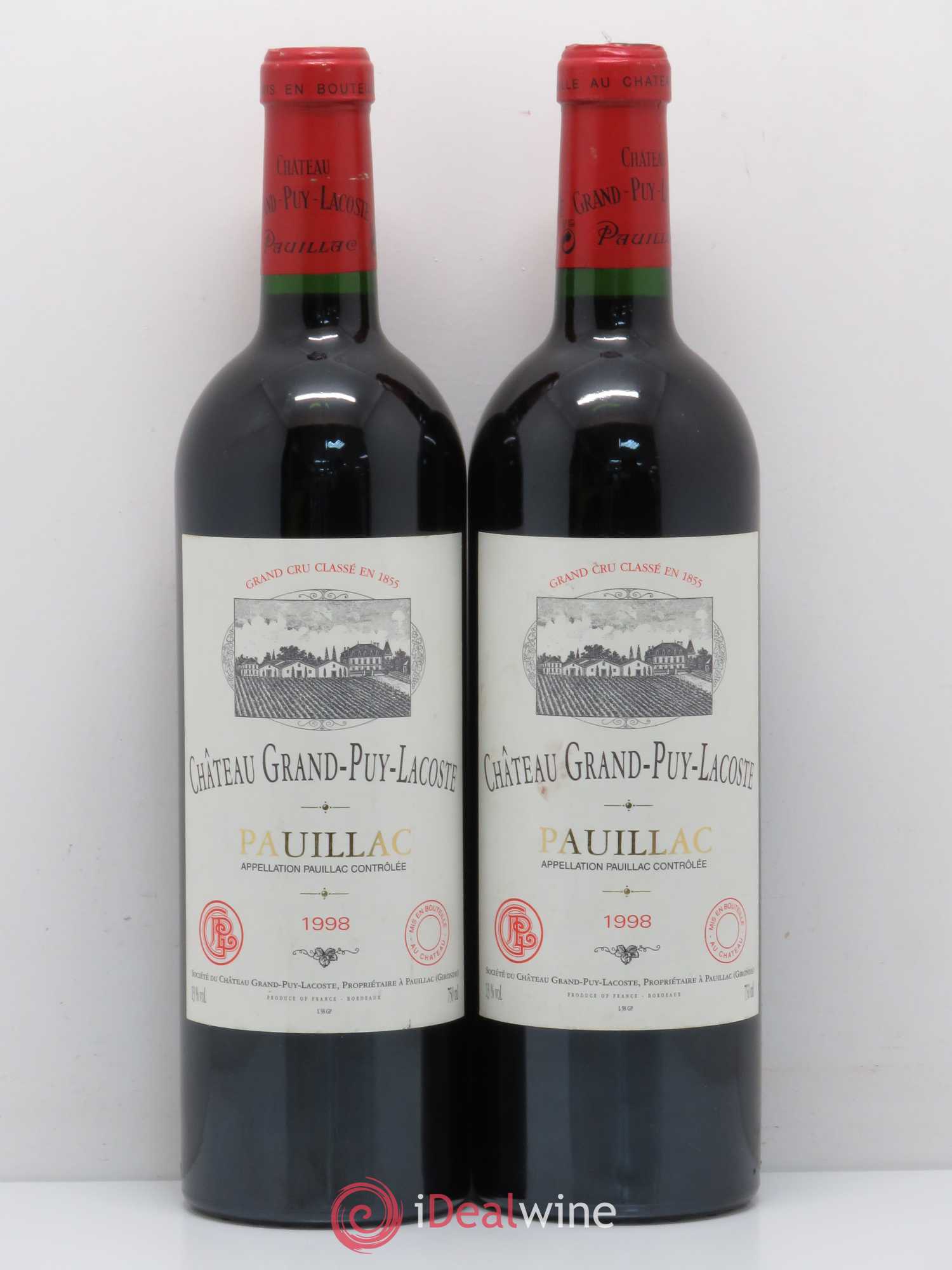Château Grand Puy Lacoste 5ème Grand Cru Classé 1998 - Lot de 2 bouteilles - 0