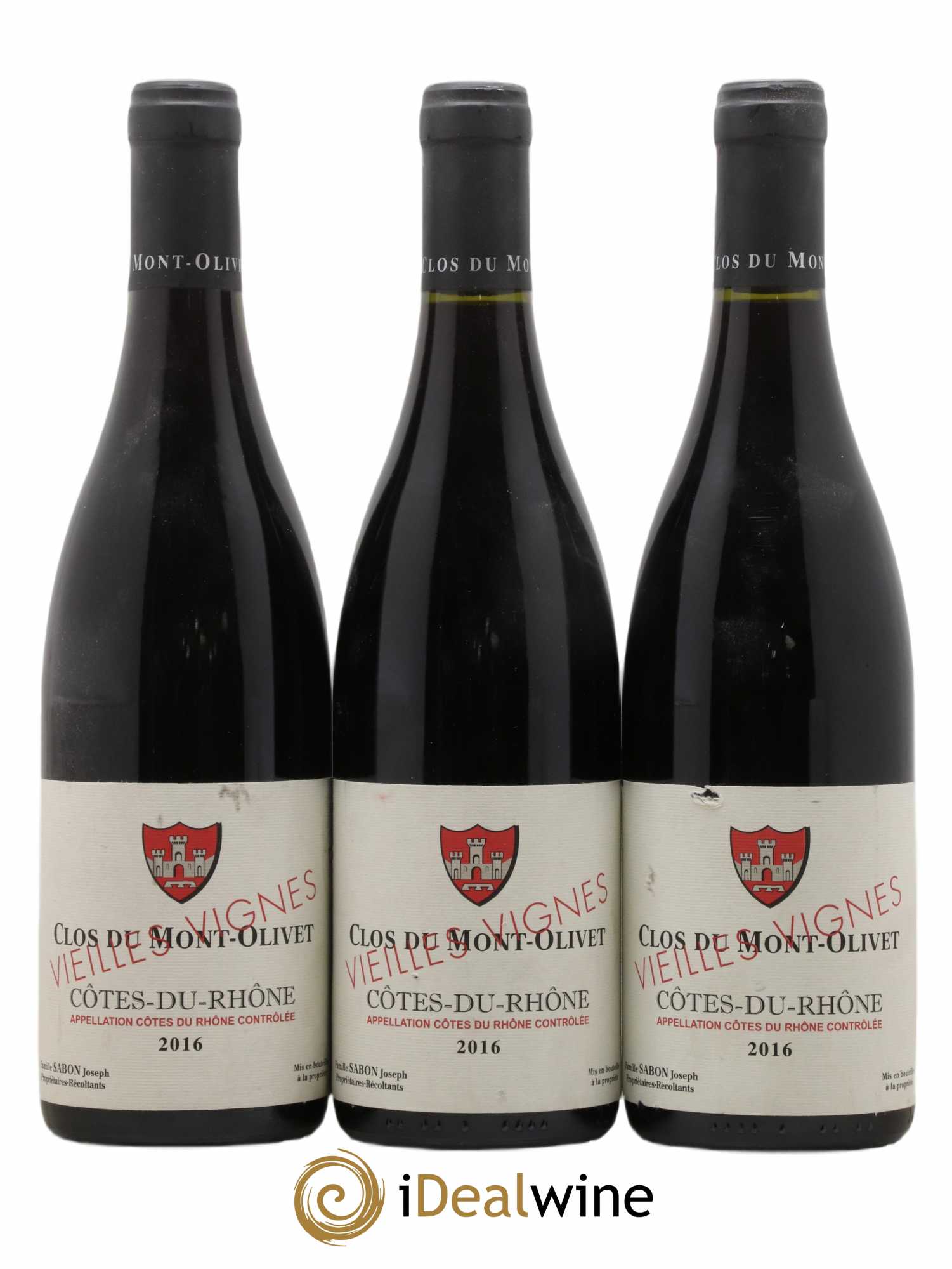 Côtes-du-Rhône Vieilles Vignes Clos du Mont-Olivet 2016 - Lot de 3 bouteilles - 0