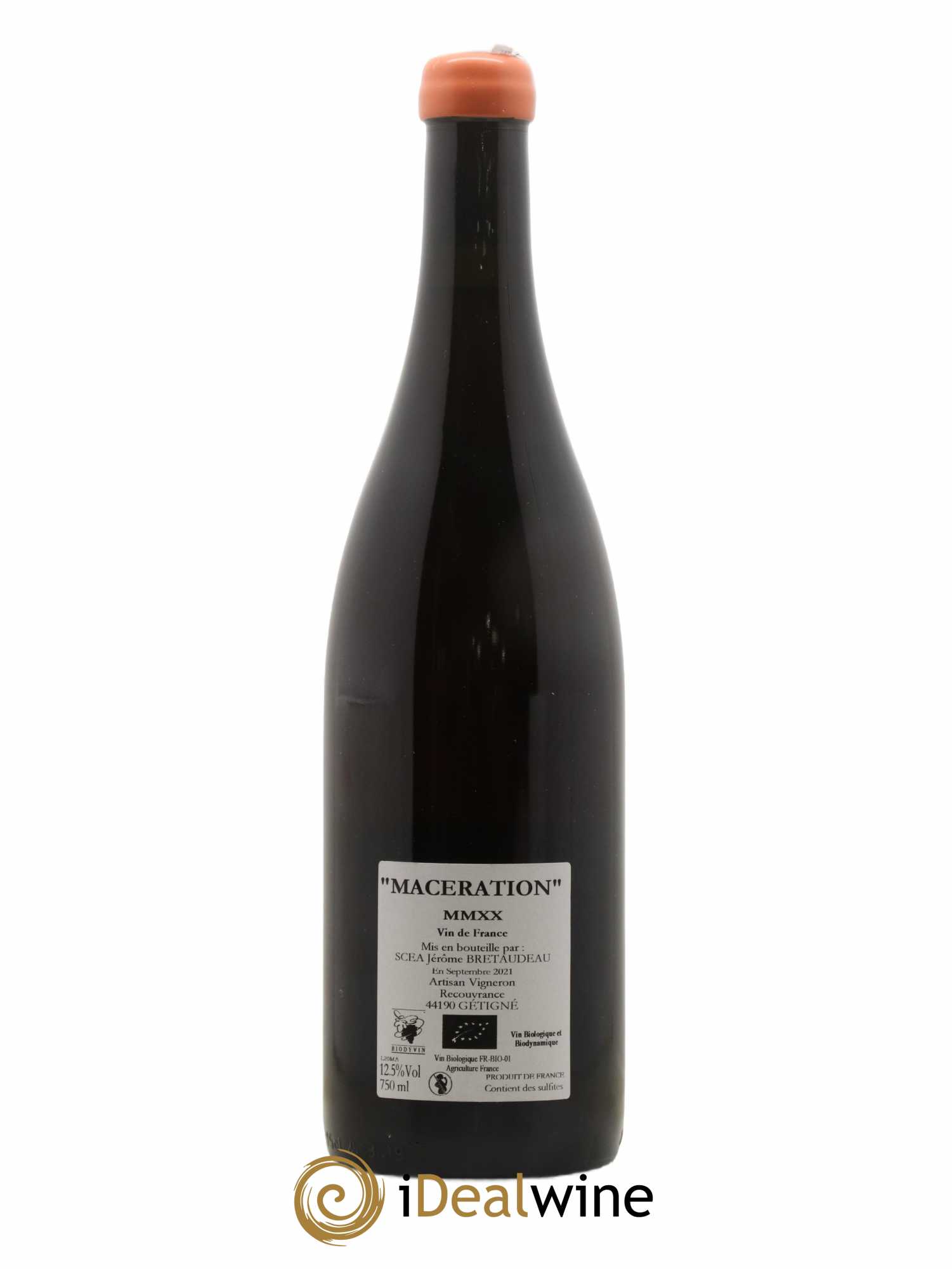 Vin de France Macération Jérôme Bretaudeau - Domaine de Bellevue (sans prix de réserve) 2020 - Lot de 1 bouteille - 1