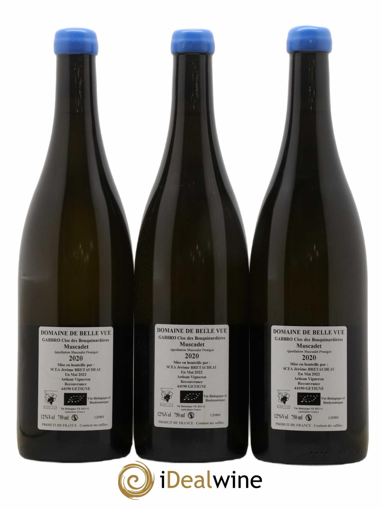 Muscadet-Sèvre-et-Maine Gabbro Jérôme Bretaudeau - Domaine de Bellevue 2020 - Posten von 3 Flaschen - 1