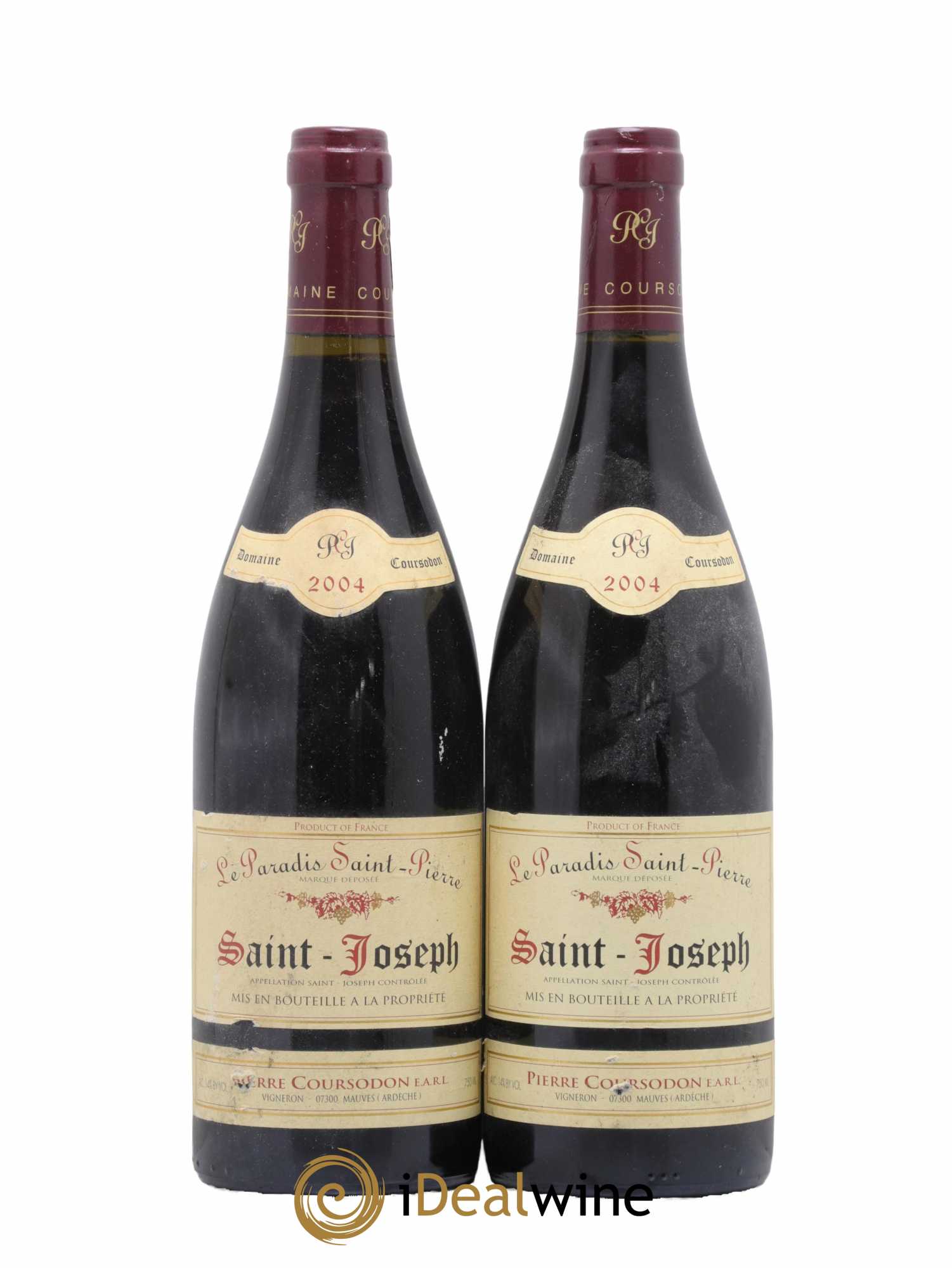 Saint-Joseph Le Paradis Saint-Pierre Pierre et Jérôme Coursodon 2004 - Lot de 2 bouteilles - 0