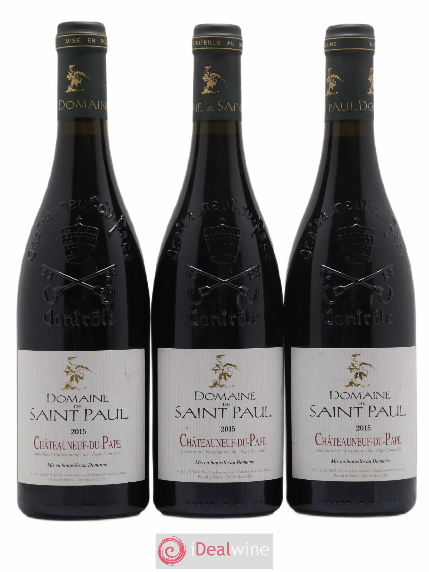 Châteauneuf-du-Pape Domaine de Saint-Paul 2015 - Lot de 3 bouteilles - 0