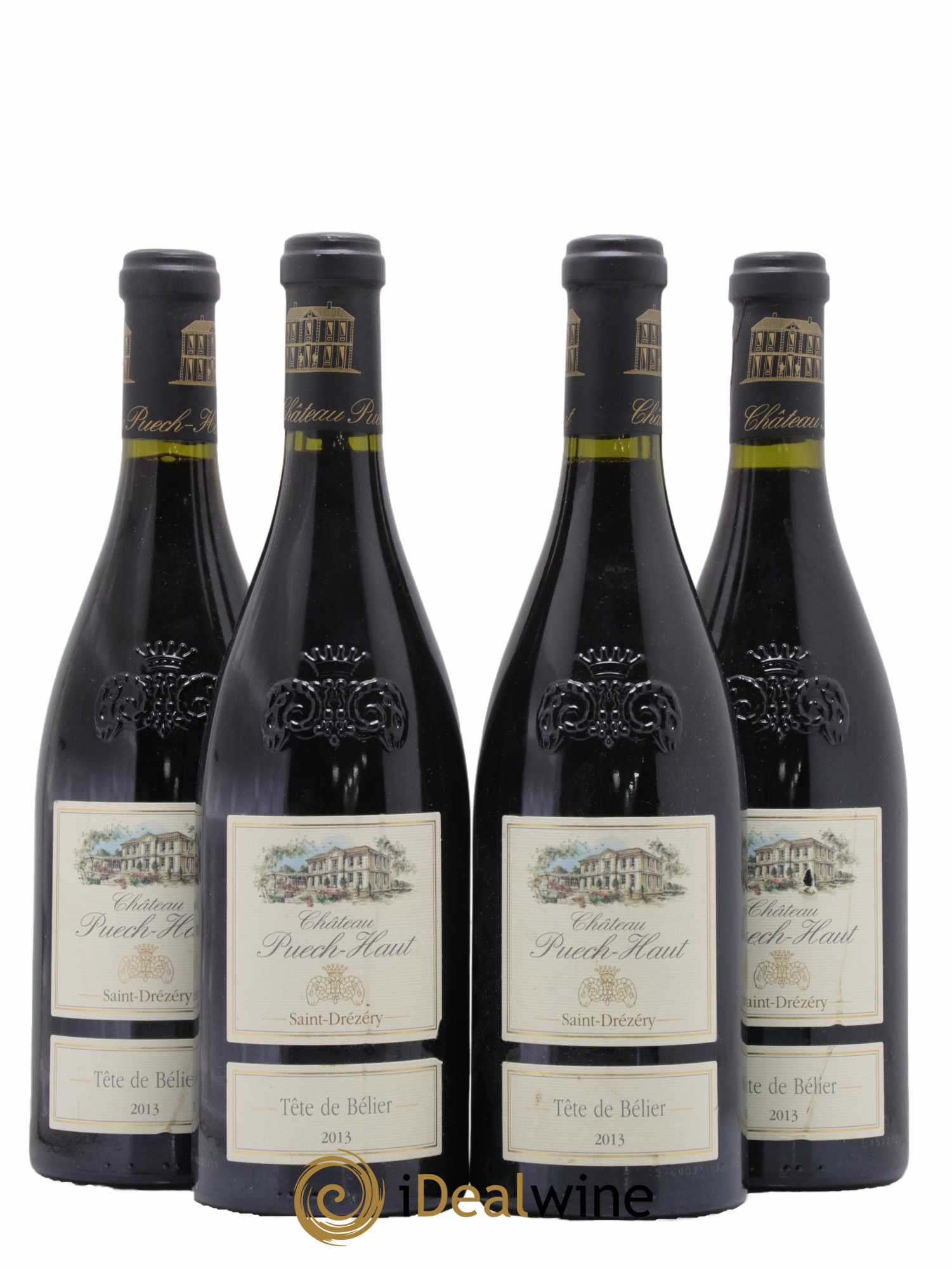 Languedoc Château Puech-Haut Tête de Bélier Gérard Bru 2013 - Lot de 4 bouteilles - 0