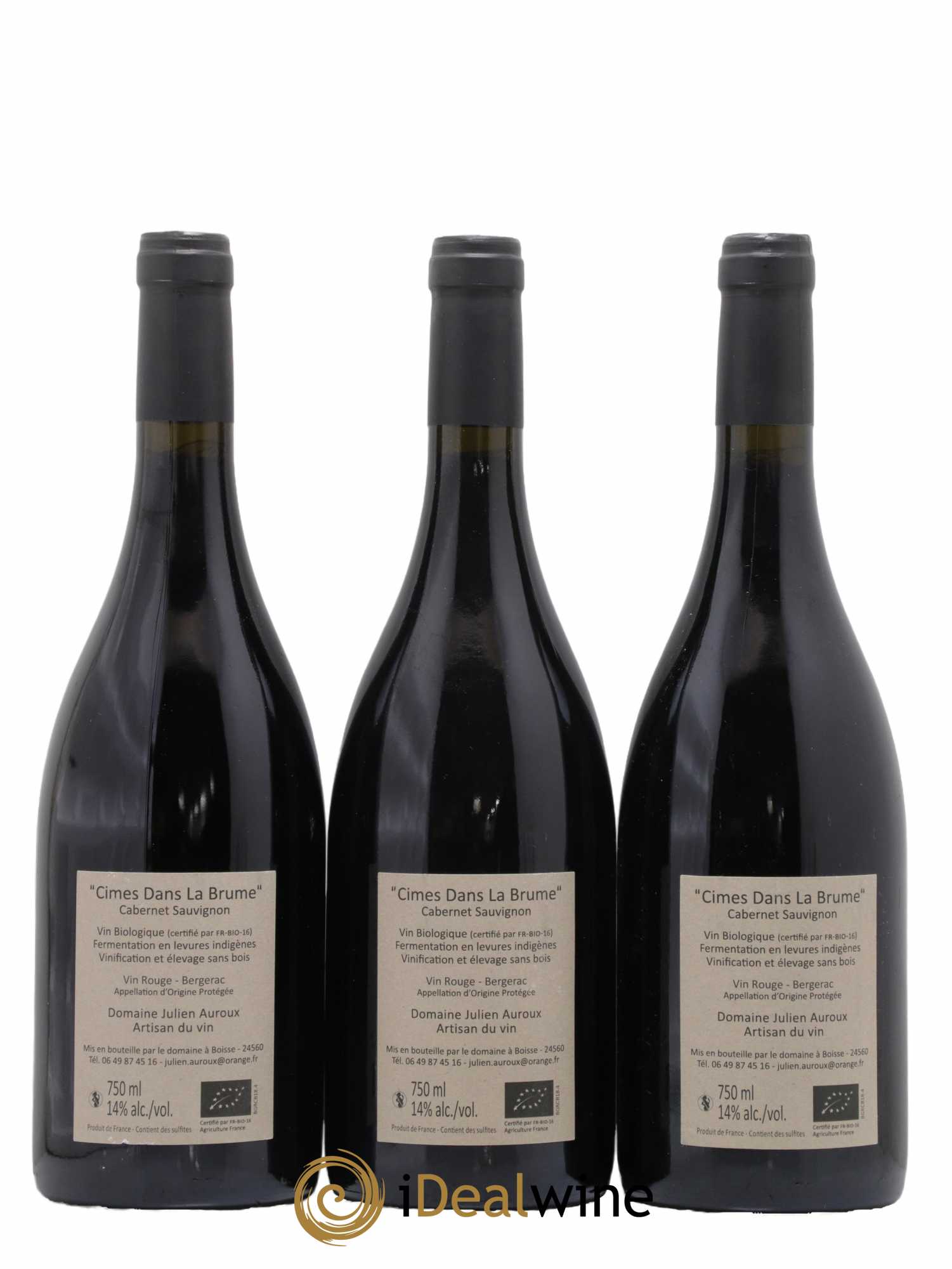 Bergerac Cimes Dans la Brume Domaine Julien Auroux 2018 - Lotto di 3 bottiglie - 1