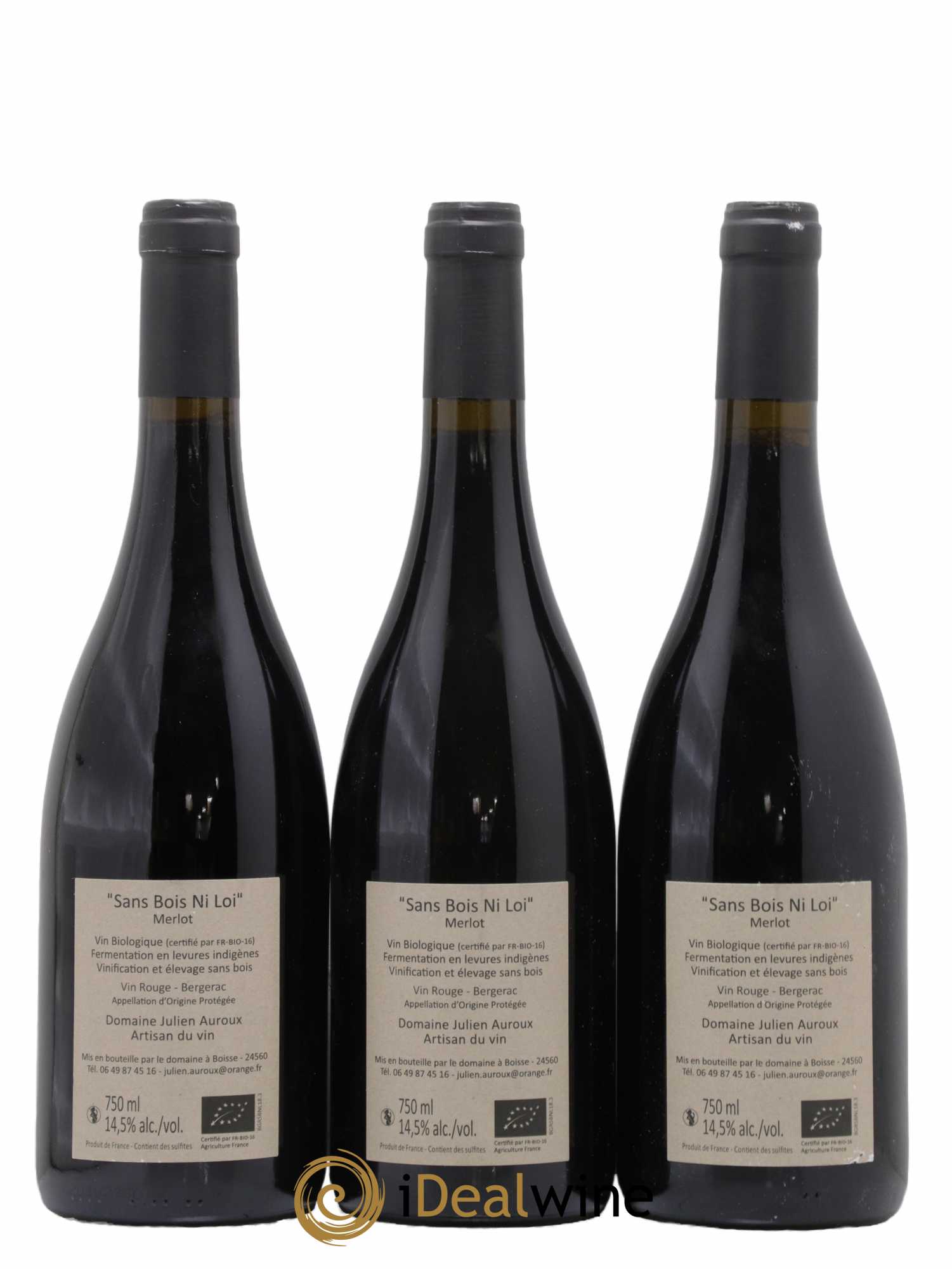 Bergerac Sans Bois Ni Loi Domaine Julien Auroux 2018 - Lot of 3 bottles - 1