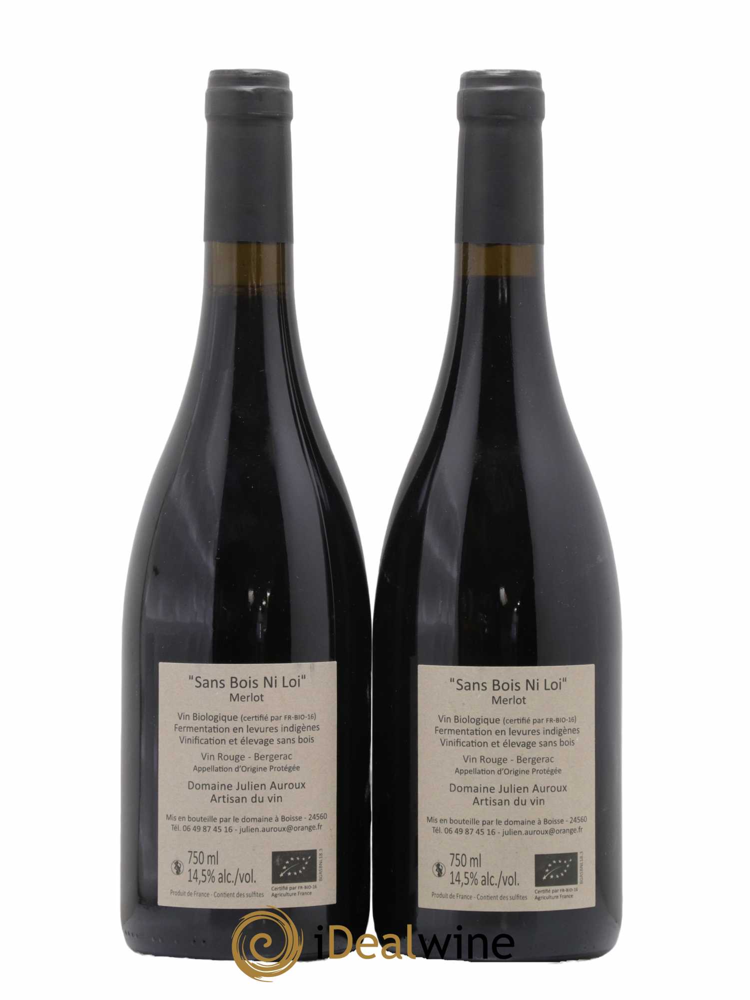 Bergerac Sans Bois Ni Loi Domaine Julien Auroux 2018 - Lot de 2 bouteilles - 1