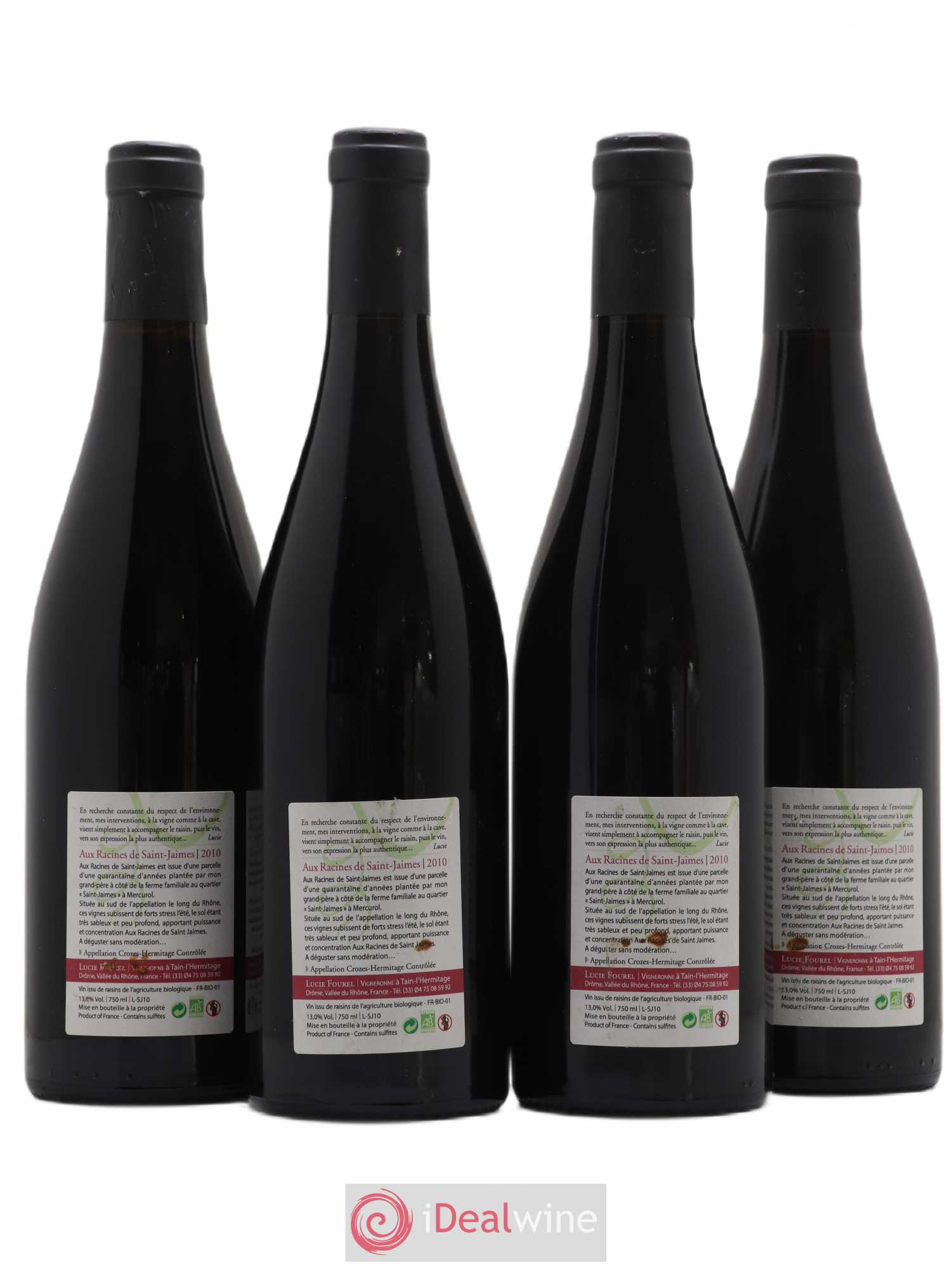 Crozes-Hermitage Saint-Jaimes Les 4 vents (anciennement Domaine de Lucie) 2010 - Lot de 4 bouteilles - 1