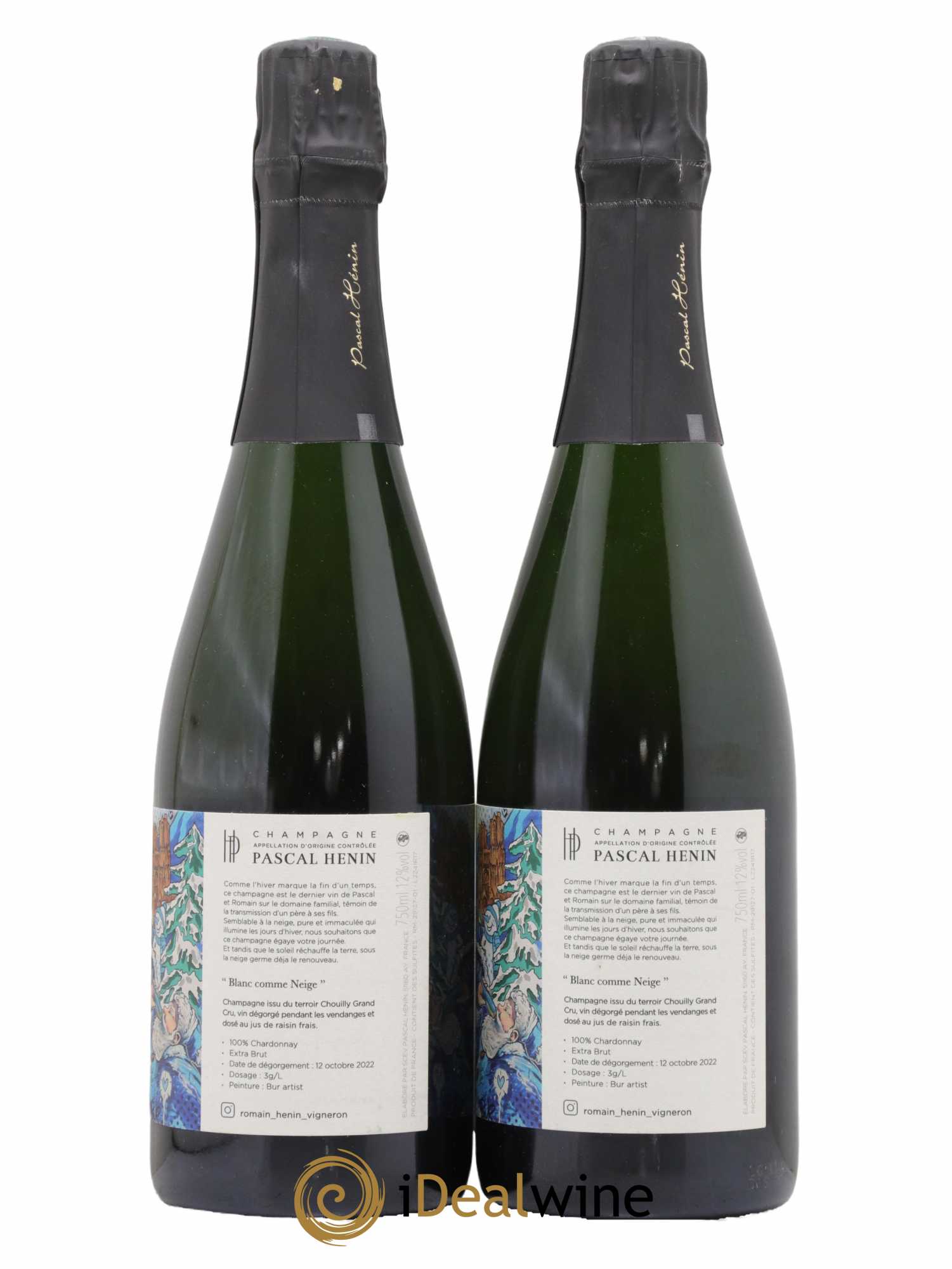 Blanc Comme Neige Pascal Henin - Romain Henin Extra Brut - Lot de 2 bouteilles - 1