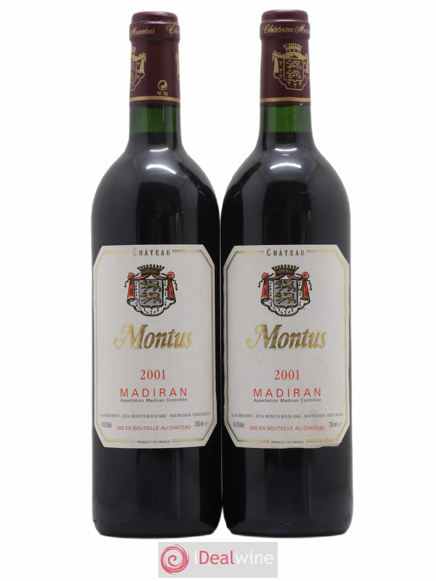 Madiran Château Montus Alain Brumont 2001 - Lot de 2 bouteilles - 0