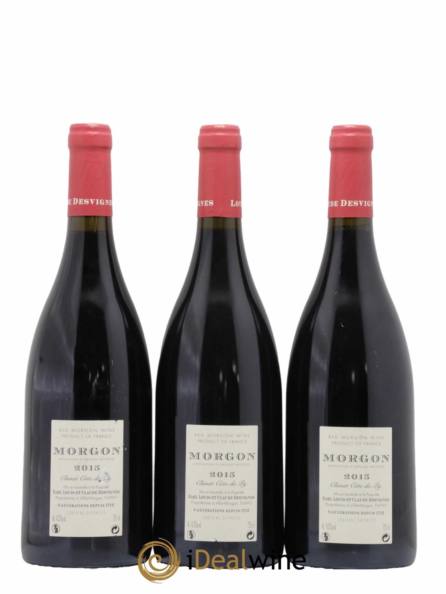 Morgon Côte du Py Louis-Claude Desvignes 2015 - Lot de 3 bouteilles - 1