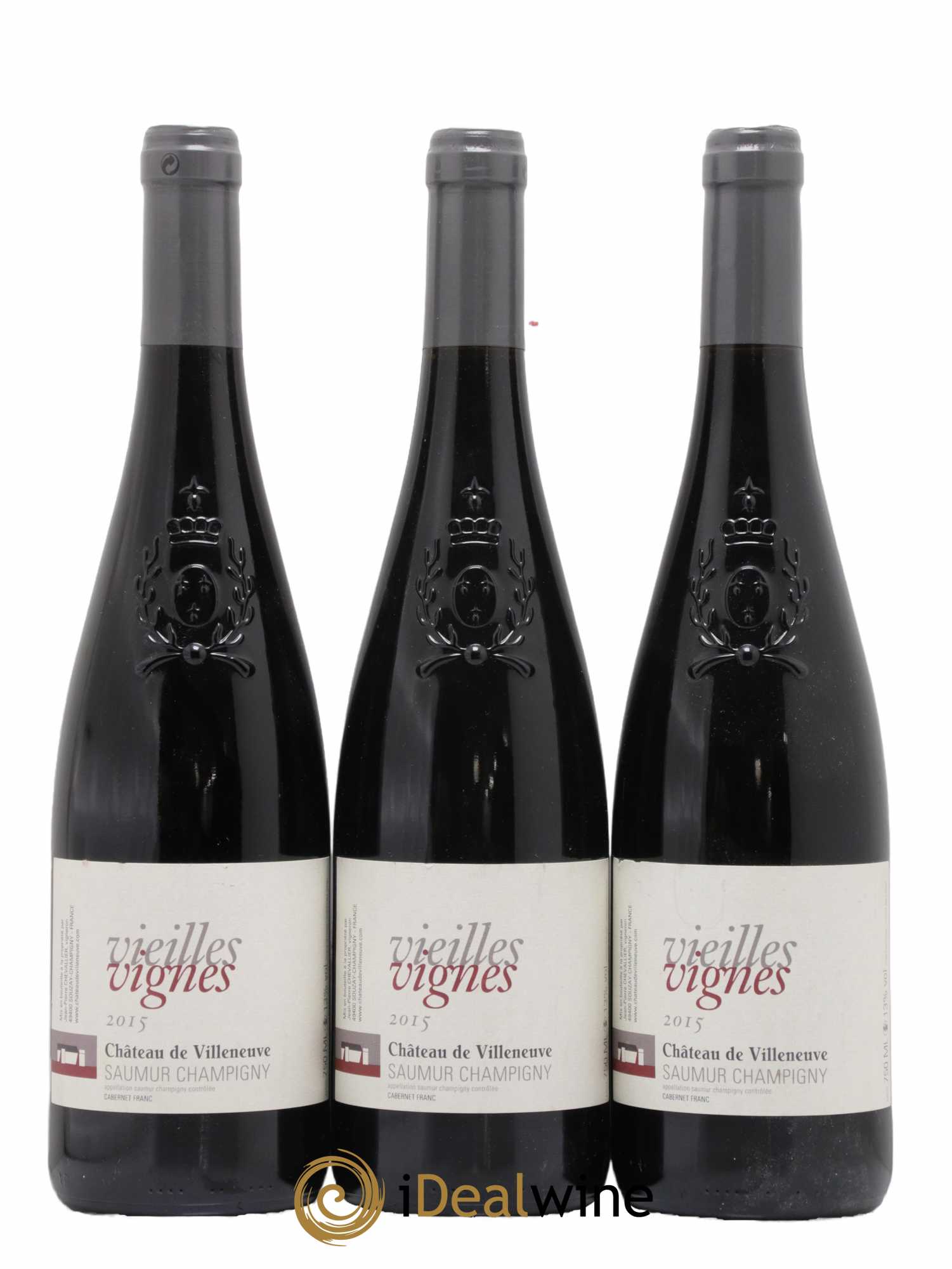Saumur-Champigny Vieilles Vignes Château de Villeneuve 2015 - Lot de 3 bouteilles - 0