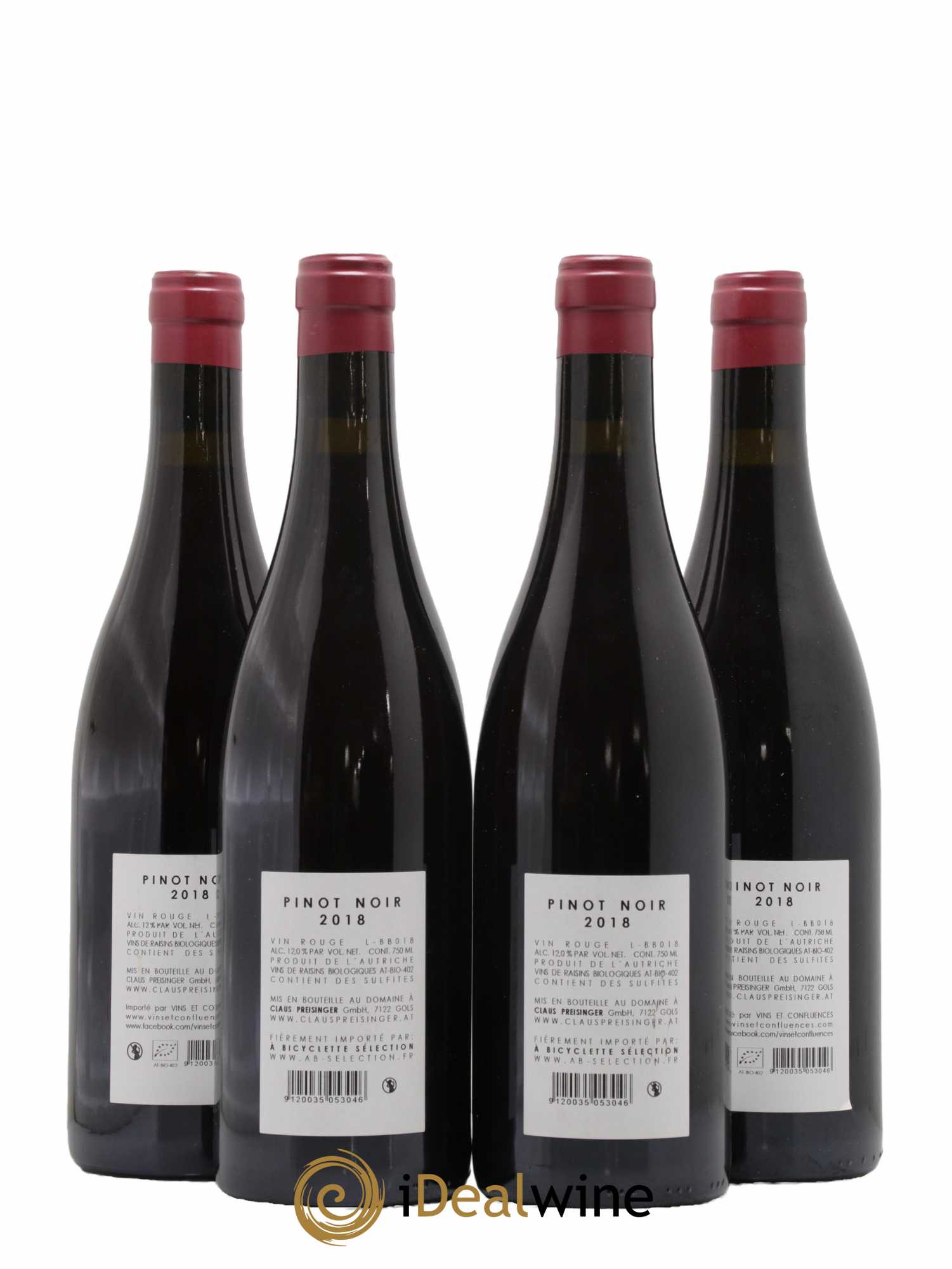Autriche Claus Preisinger Pinot Noir 2018 - Lot de 4 bouteilles - 1