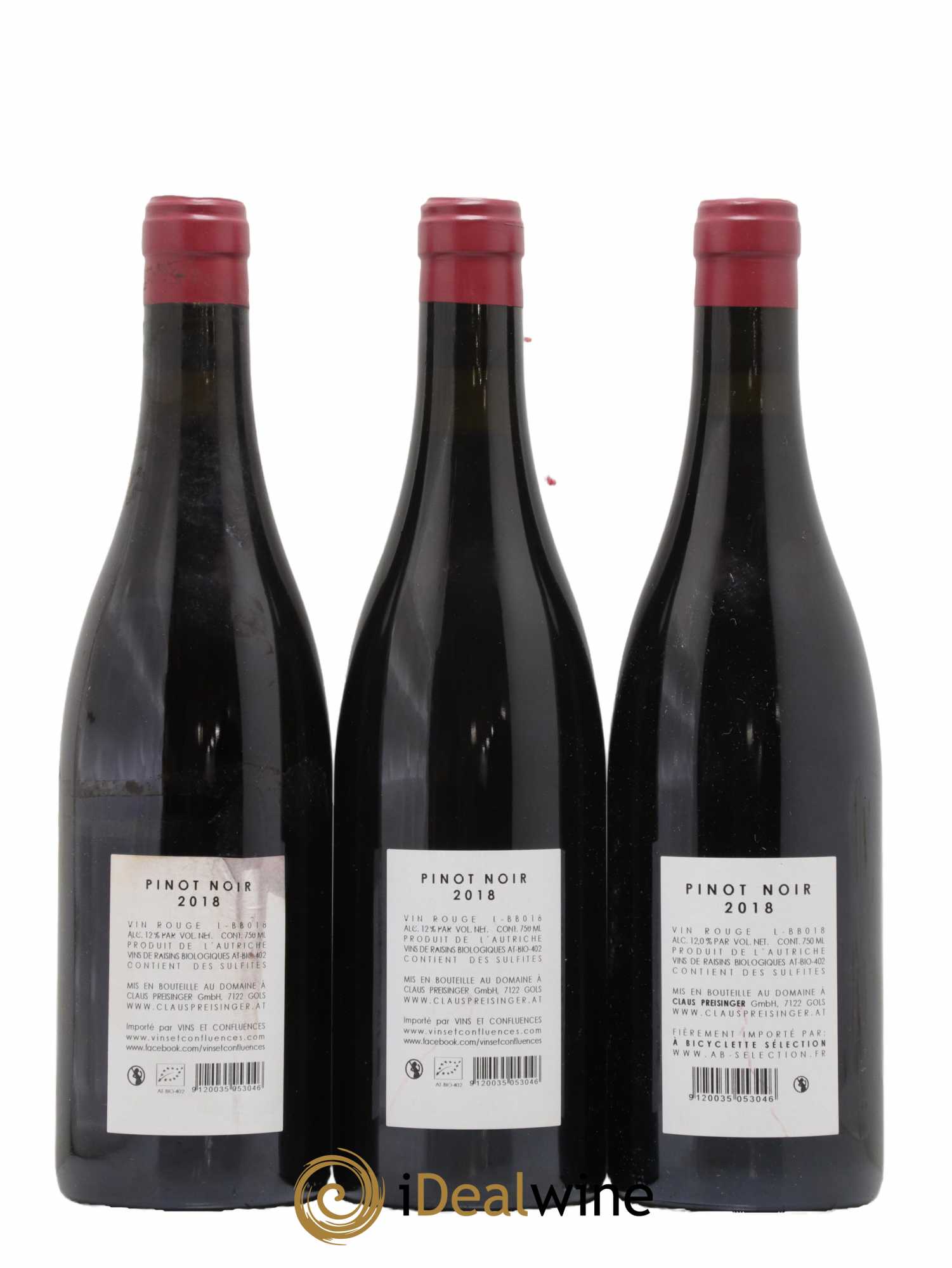 Autriche Claus Preisinger Pinot Noir 2018 - Lot de 3 bouteilles - 1