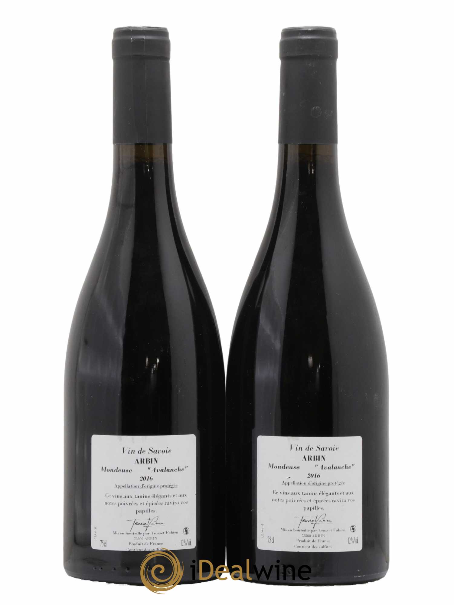 Vin de Savoie Avalanche Mondeuse Arbin Fabien Trosset 2016 - Lot de 2 bouteilles - 1