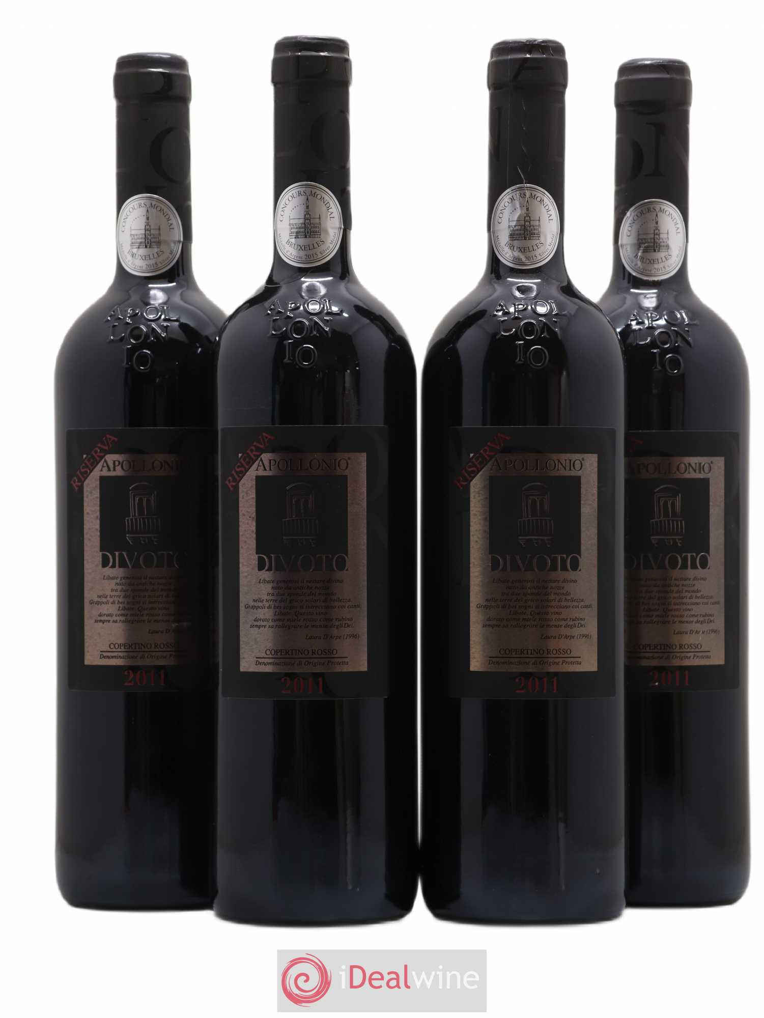 Italie Appolonio Divoto Riserva (sans prix de réserve) 2011 - Posten von 4 Flaschen - 0