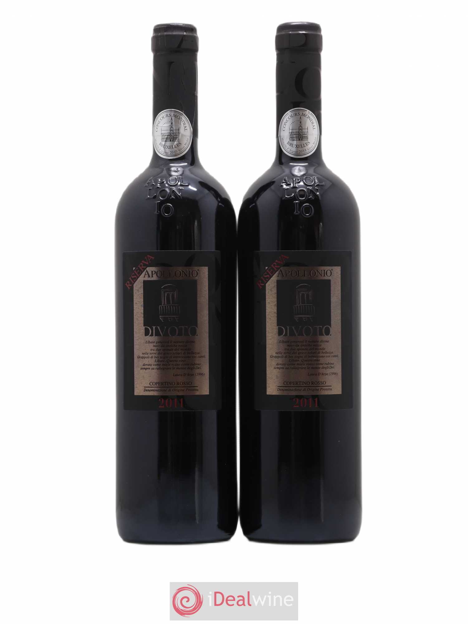 Italie Appolonio Divoto Riserva 2011 - Lot de 2 bouteilles - 0