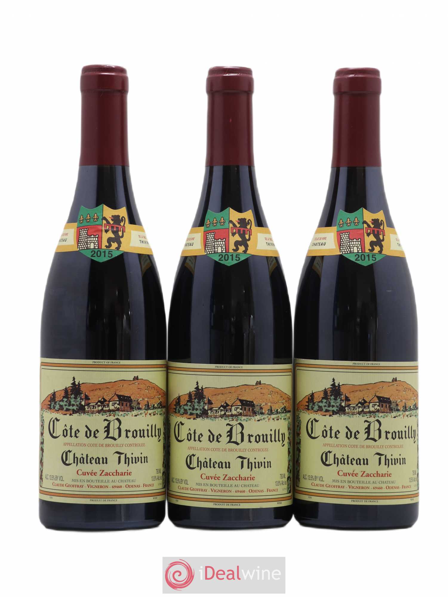 Côte de Brouilly Cuvée Zaccharie Château Thivin 2015 - Lot de 3 bouteilles - 0