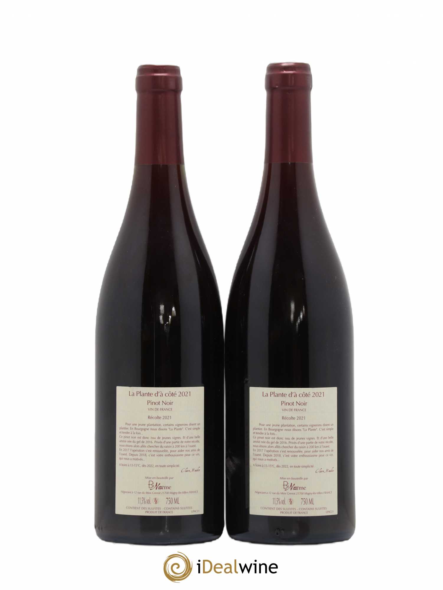 Vin de France La Plante d'à coté Binaume Bizot-Naudin 2021 - Lot de 2 bouteilles - 1