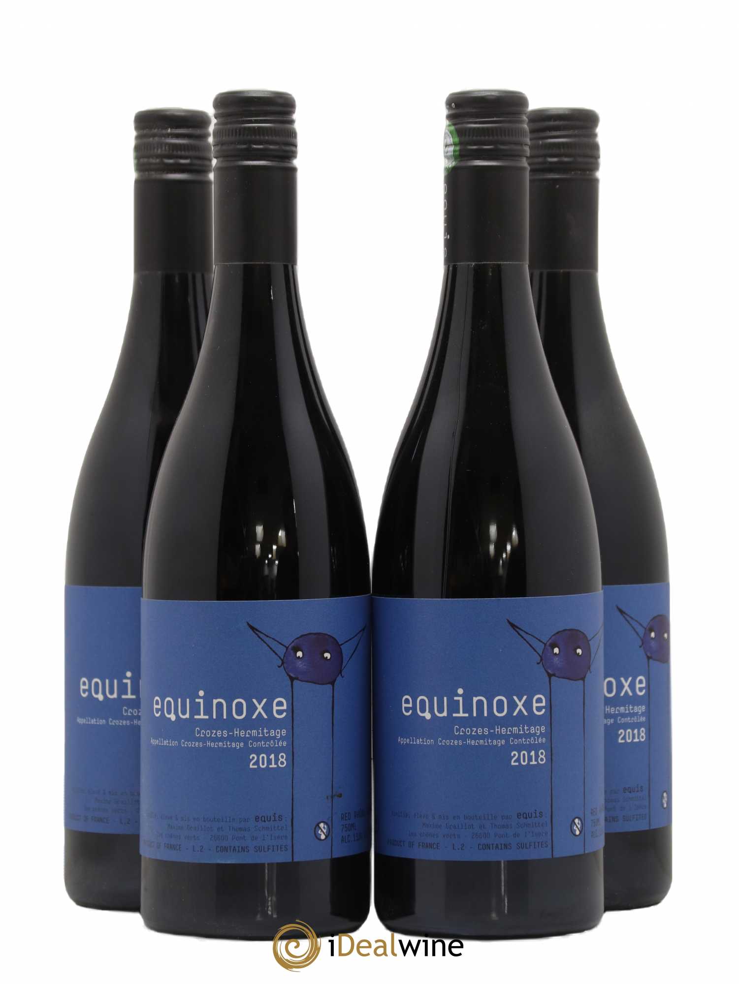 Crozes-Hermitage Equinoxe Graillot Et Schmittel (sans prix de réserve) 2018 - Posten von 4 Flaschen - 0