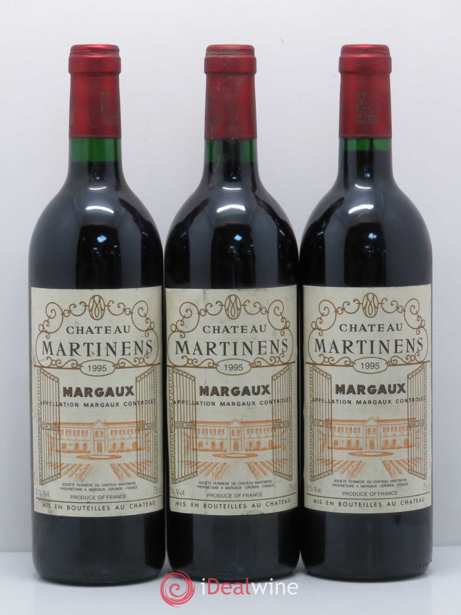 Château Martinens Cru Bourgeois 1995 - Lot de 3 bouteilles - 0