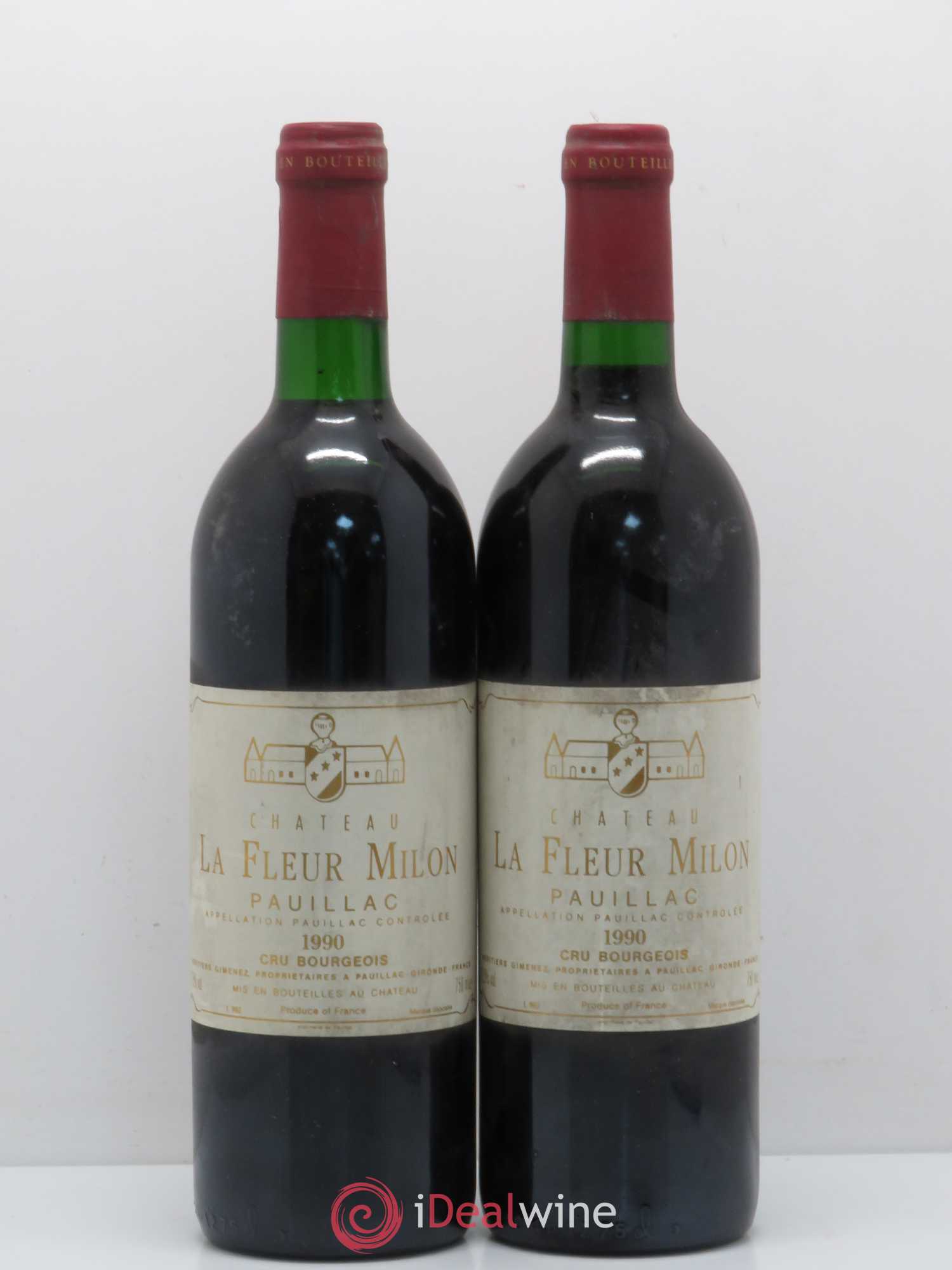 Château la Fleur Milon Cru Bourgeois 1990 - Lot de 2 bouteilles - 0