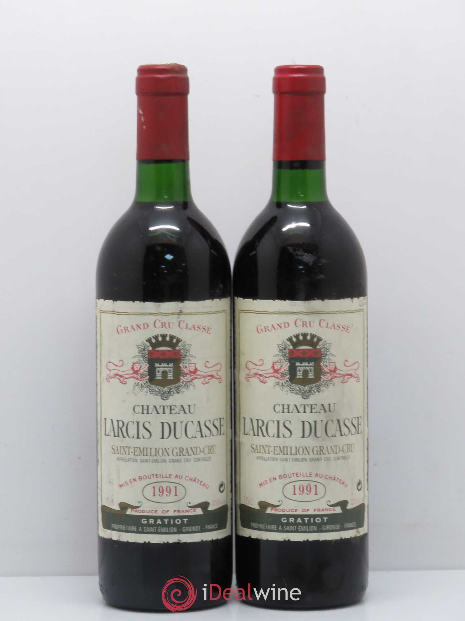 Château Larcis Ducasse 1er Grand Cru Classé B 1991 - Lot de 2 bouteilles - 0
