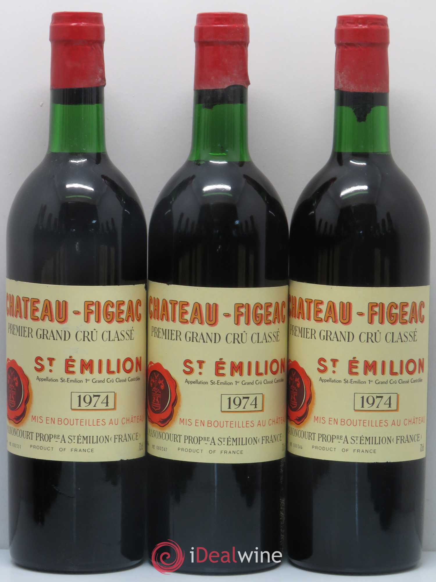 Château Figeac 1er Grand Cru Classé A 1974 - Lot de 12 bouteilles - 1