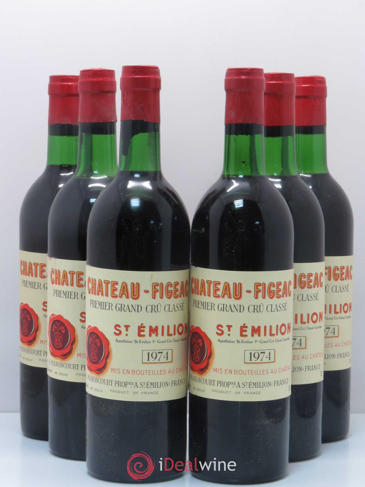Château Figeac 1er Grand Cru Classé A 1974 - Lot de 6 bouteilles - 0