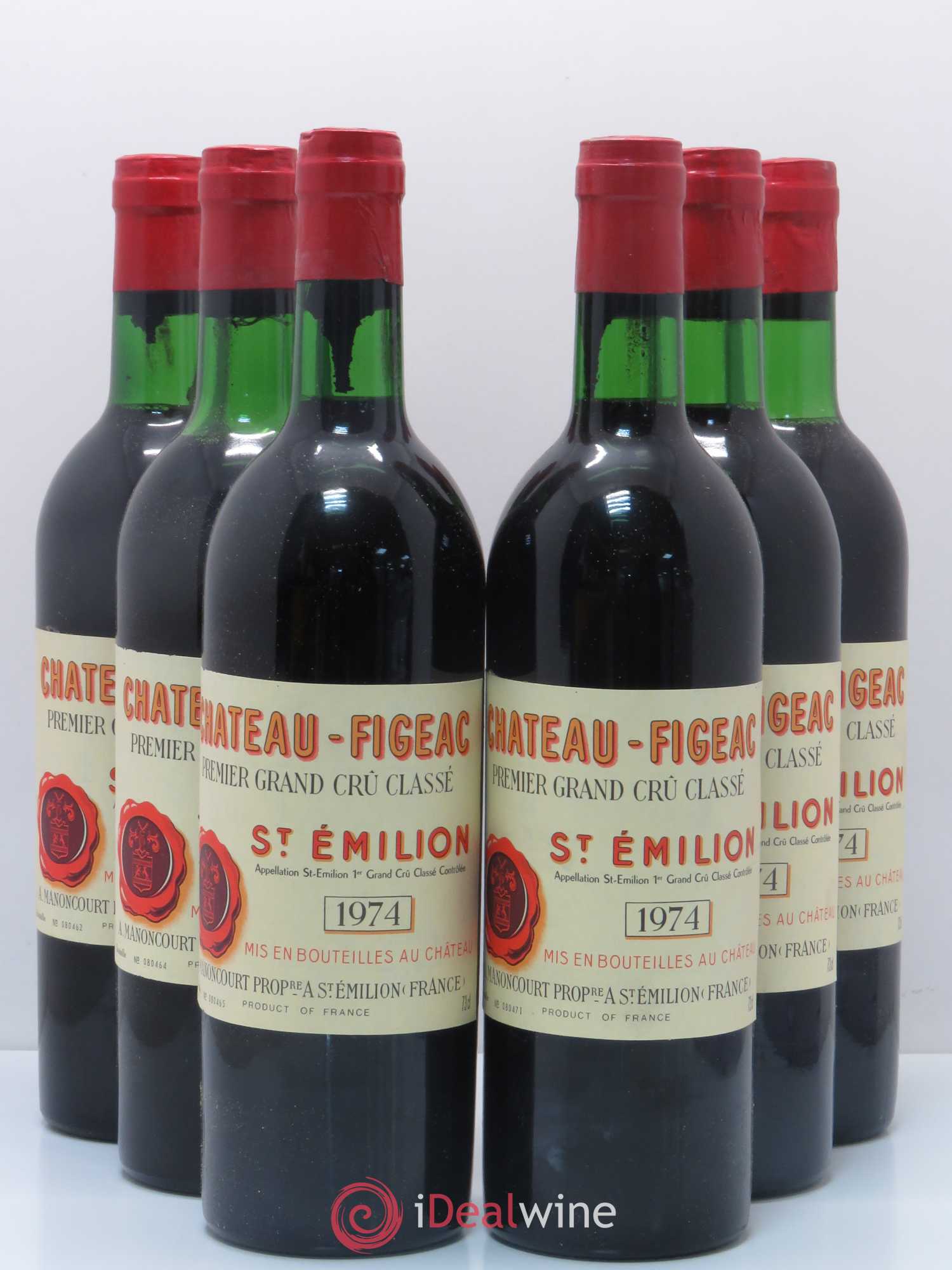 Château Figeac 1er Grand Cru Classé A 1974 - Lot de 6 bouteilles - 0