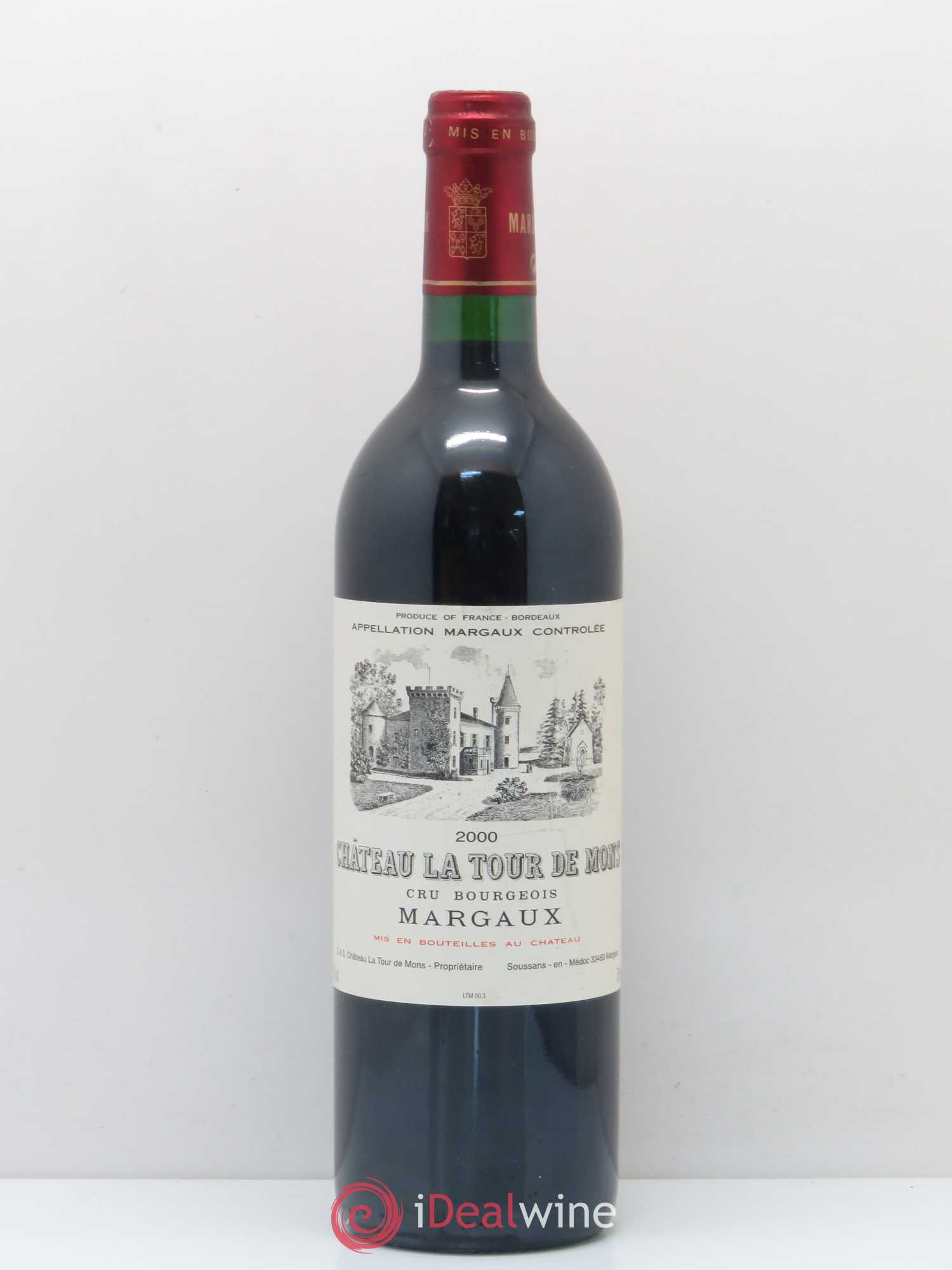 Château la Tour de Mons Cru Bourgeois 2000 - Lot de 1 bouteille - 0