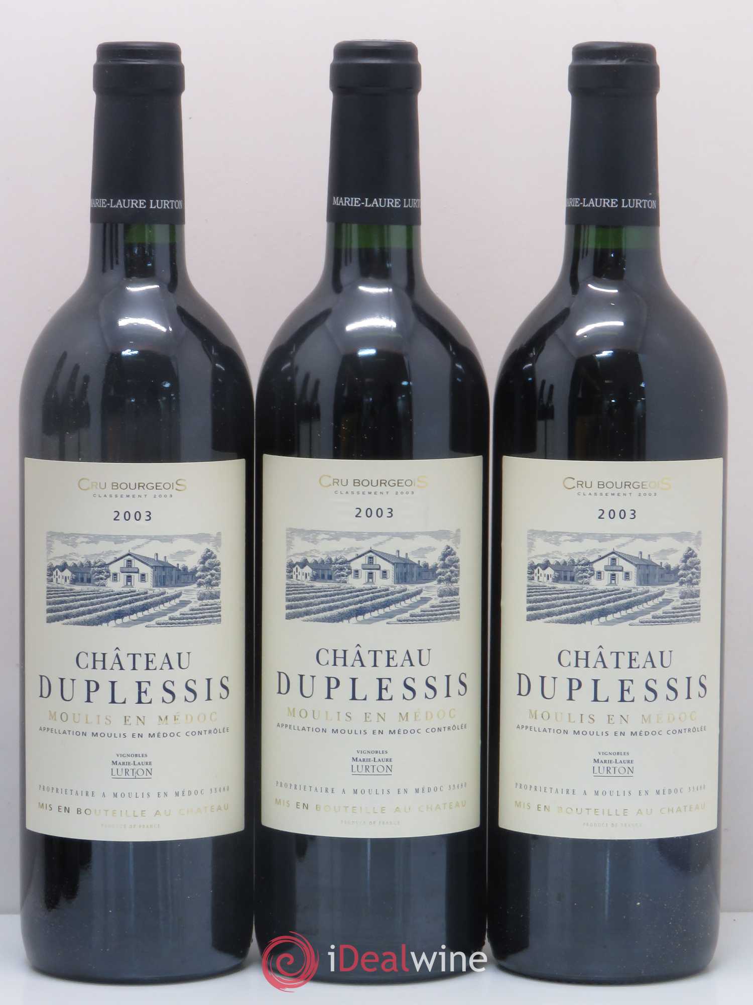 Château Duplessis Cru Bourgeois 2003 - Lot of 6 bottles - 1
