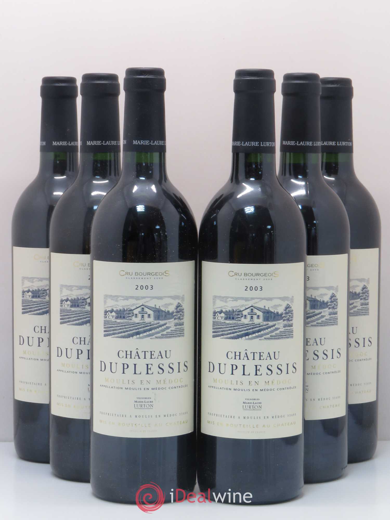 Château Duplessis Cru Bourgeois 2003 - Lot of 6 bottles - 0