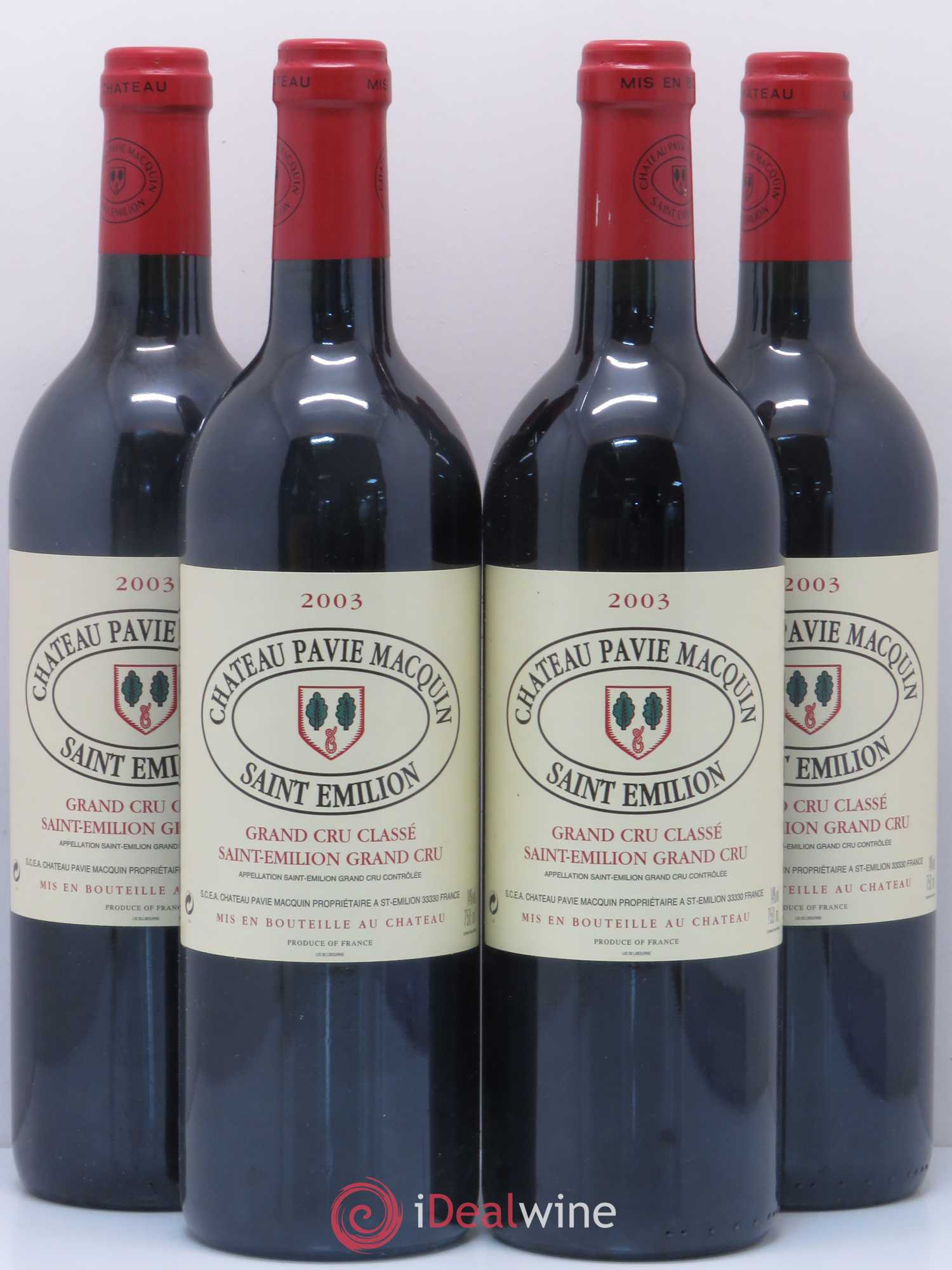 Château Pavie Macquin 1er Grand Cru Classé B 2003 - Lot de 4 bouteilles - 0