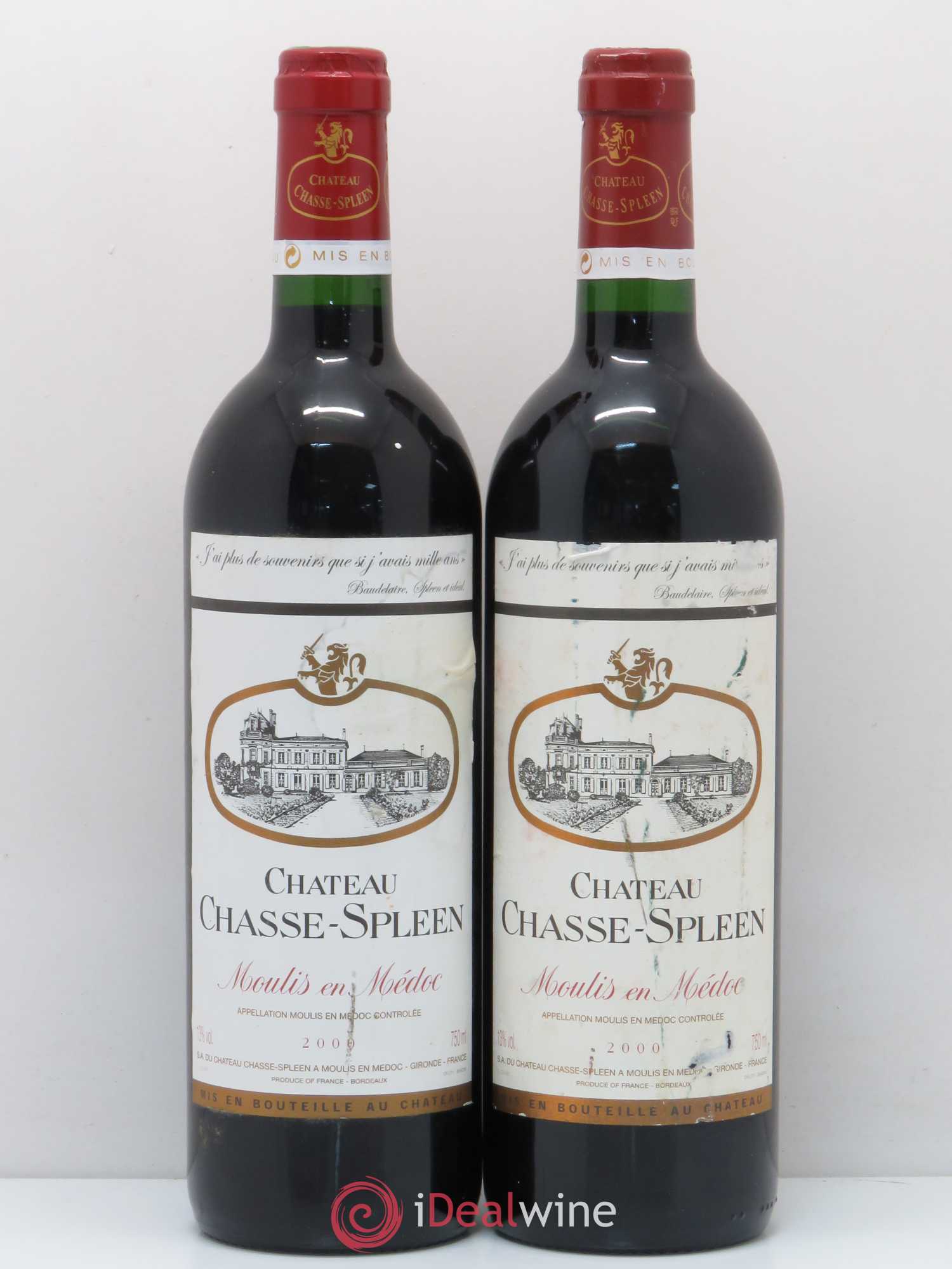 Château Chasse Spleen 2000 - Lot de 2 bouteilles - 0