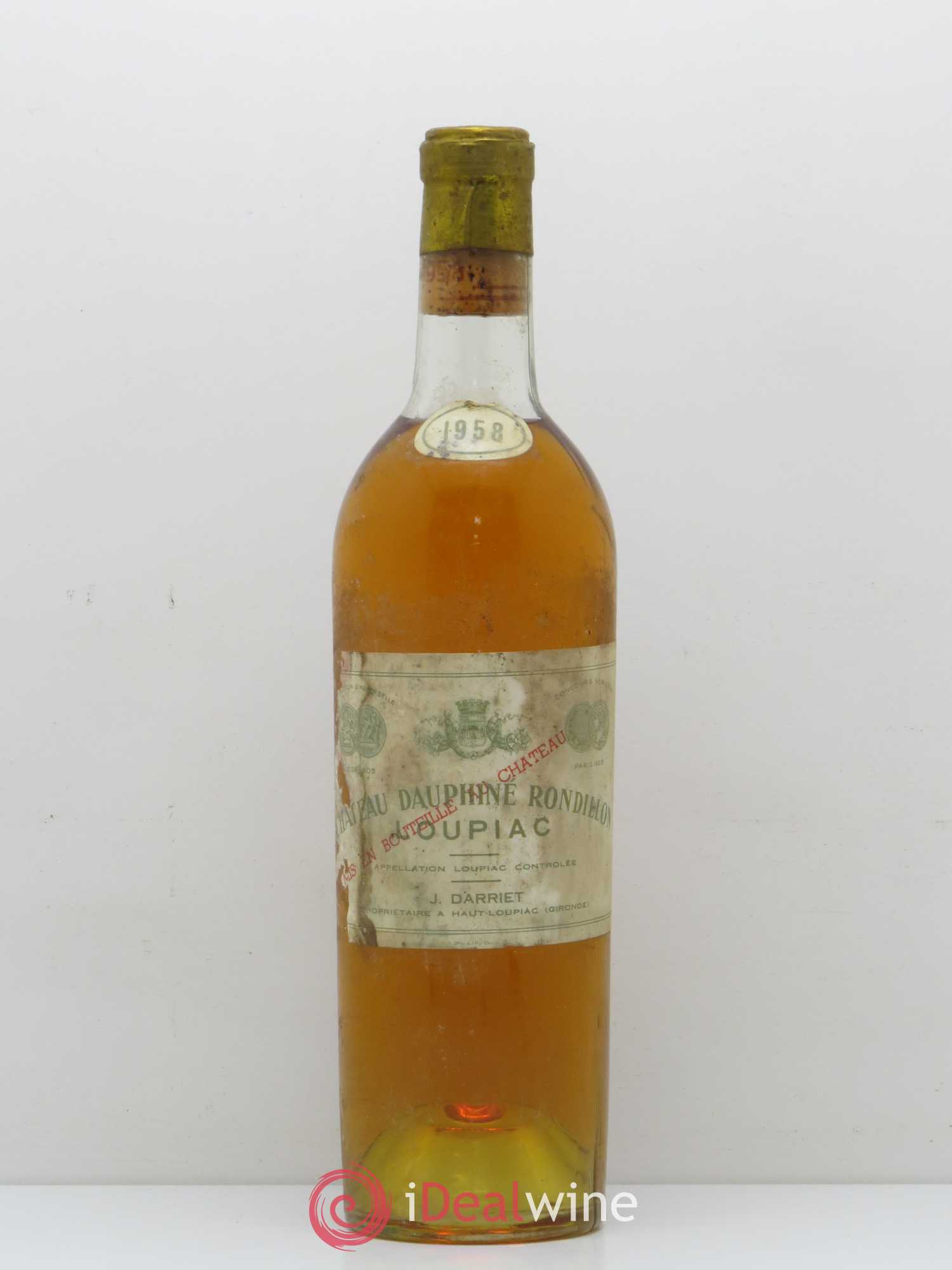 Loupiac Château Dauphine Rondillon 1958 - Lot de 1 bouteille - 0