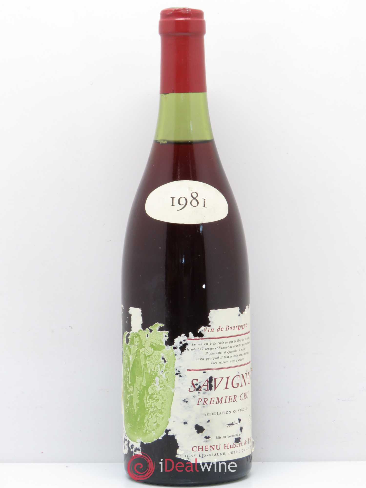 Savigny-lès-Beaune 1er Cru Chenu Domaine Hubert et Fils 1981 - Posten von 1 Flasche - 0
