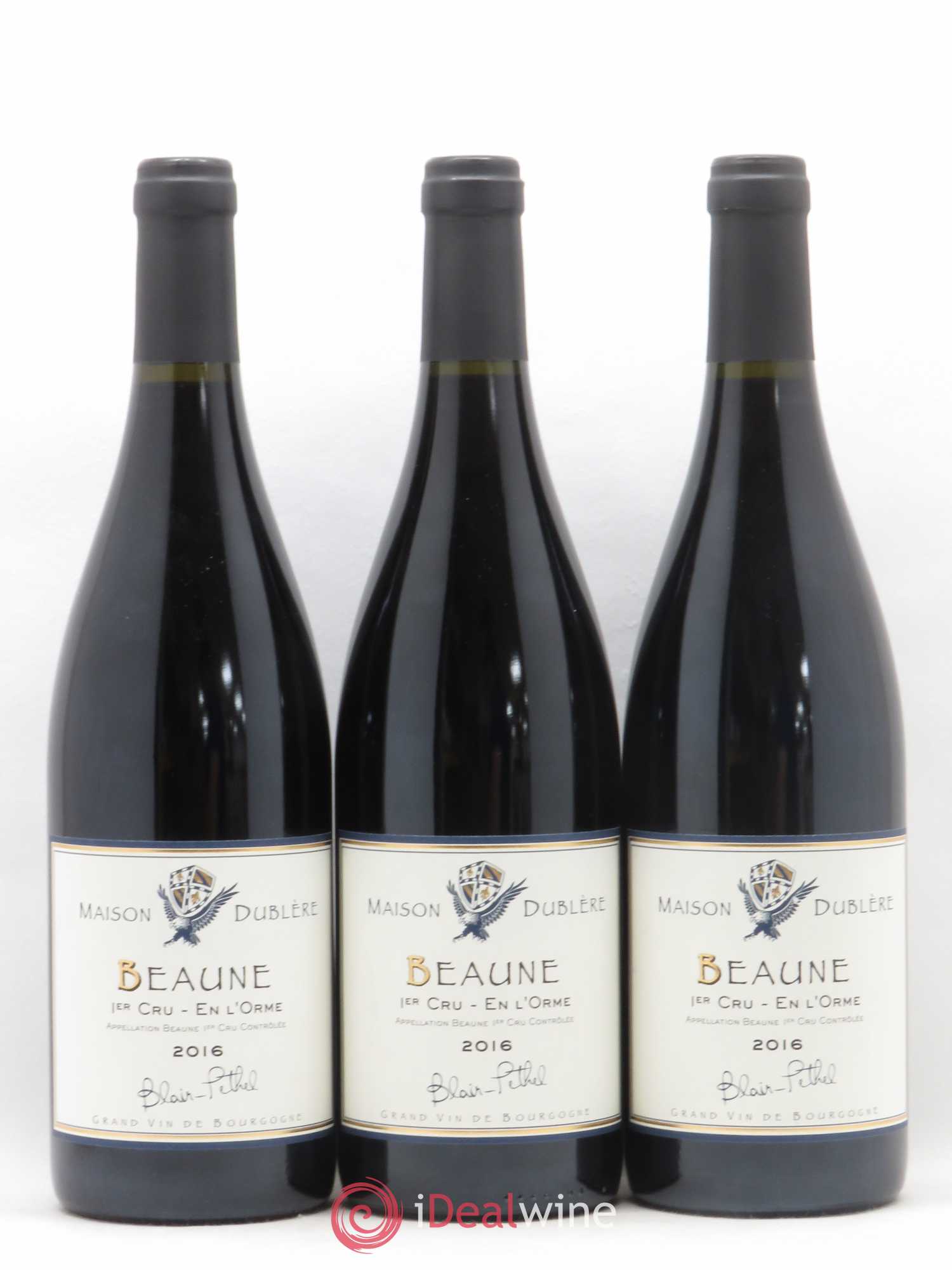 Beaune 1er Cru En l'Orme Maison Dublère Blair Pethel 2016 - Posten von 3 Flaschen - 0