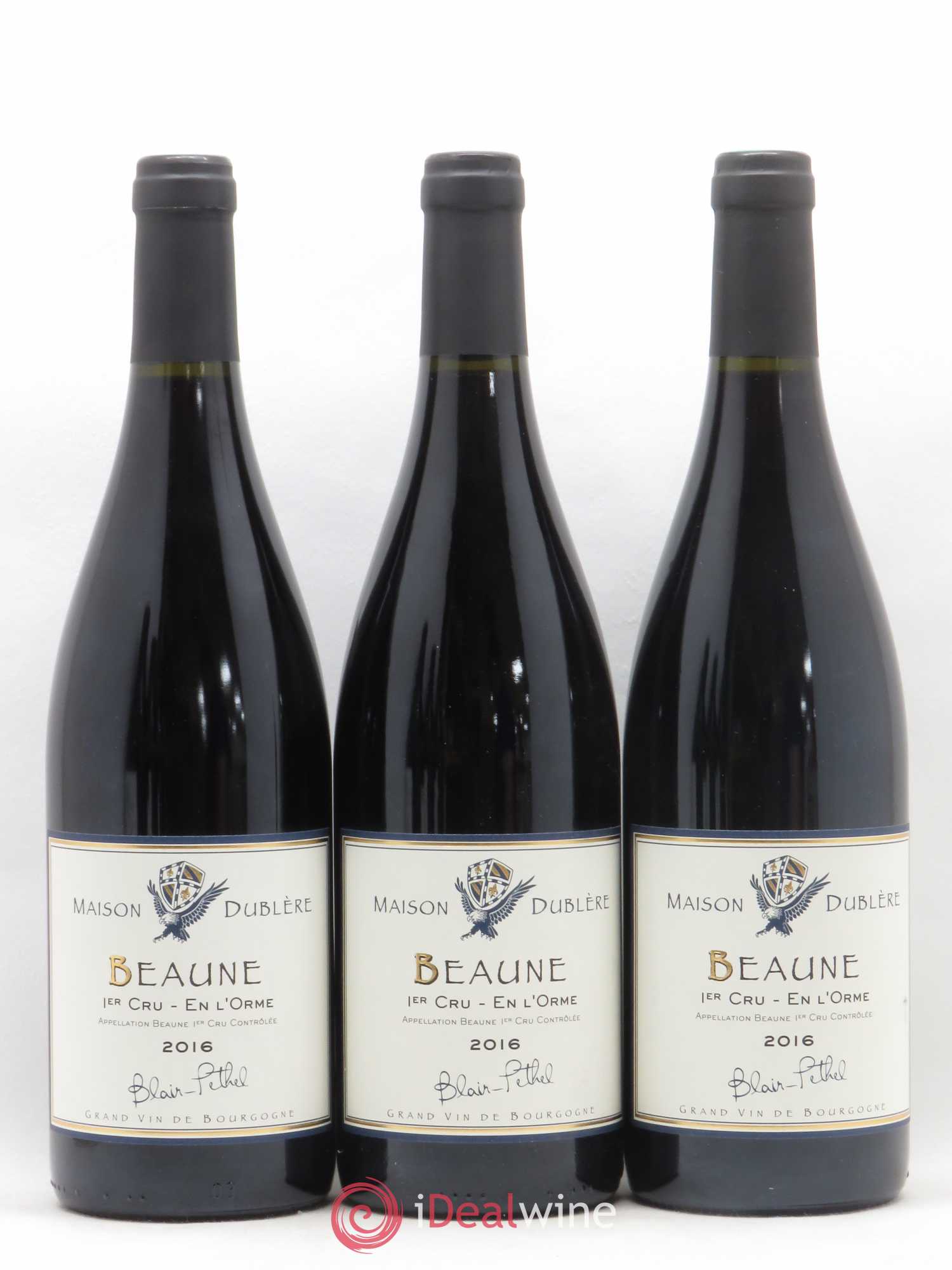 Beaune 1er Cru En l'Orme Maison Dublère Blair Pethel 2016 - Posten von 3 Flaschen - 0