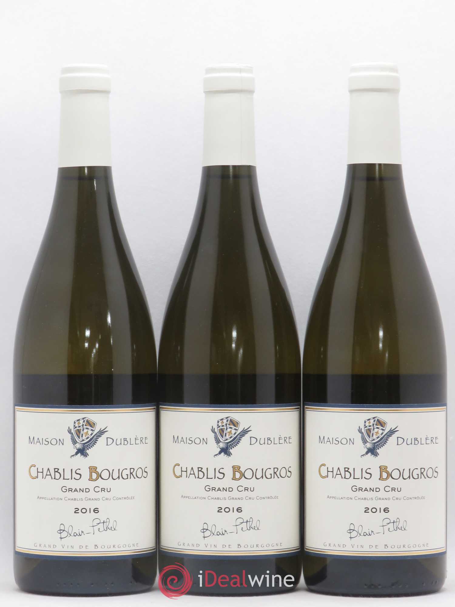 Chablis Grand Cru Bougros Maison Dublère Blair Pethel 2016 - Posten von 3 Flaschen - 0