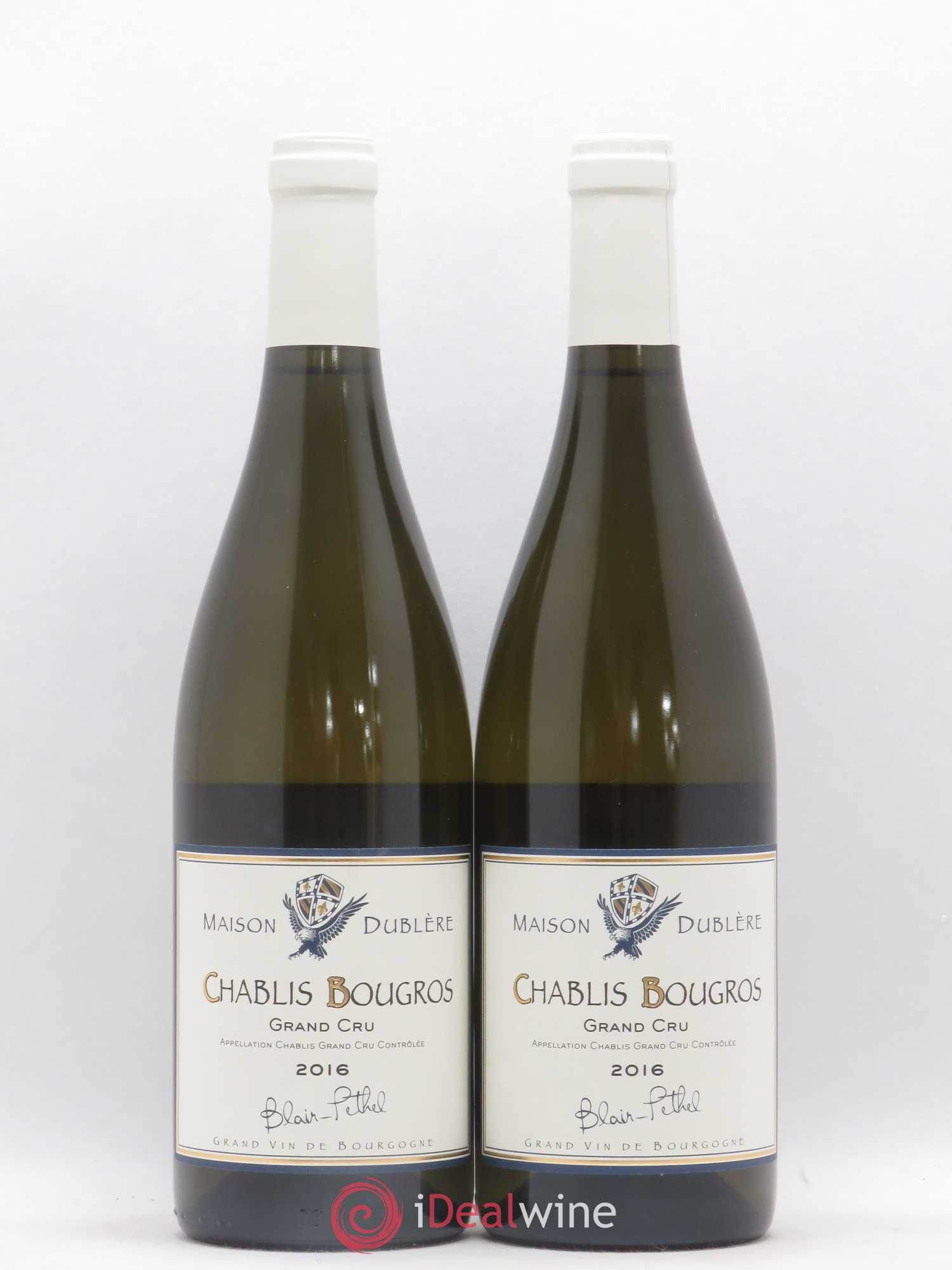 Chablis Grand Cru Bougros Maison Dublère Blair Pethel 2016 - Lot of 2 bottles - 0