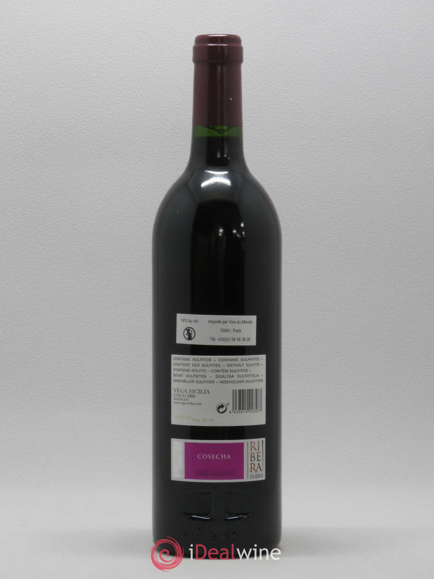 Ribera Del Duero DO Vega Sicilia Unico Famille Alvarez 2006 - Lot de 1 bouteille - 1